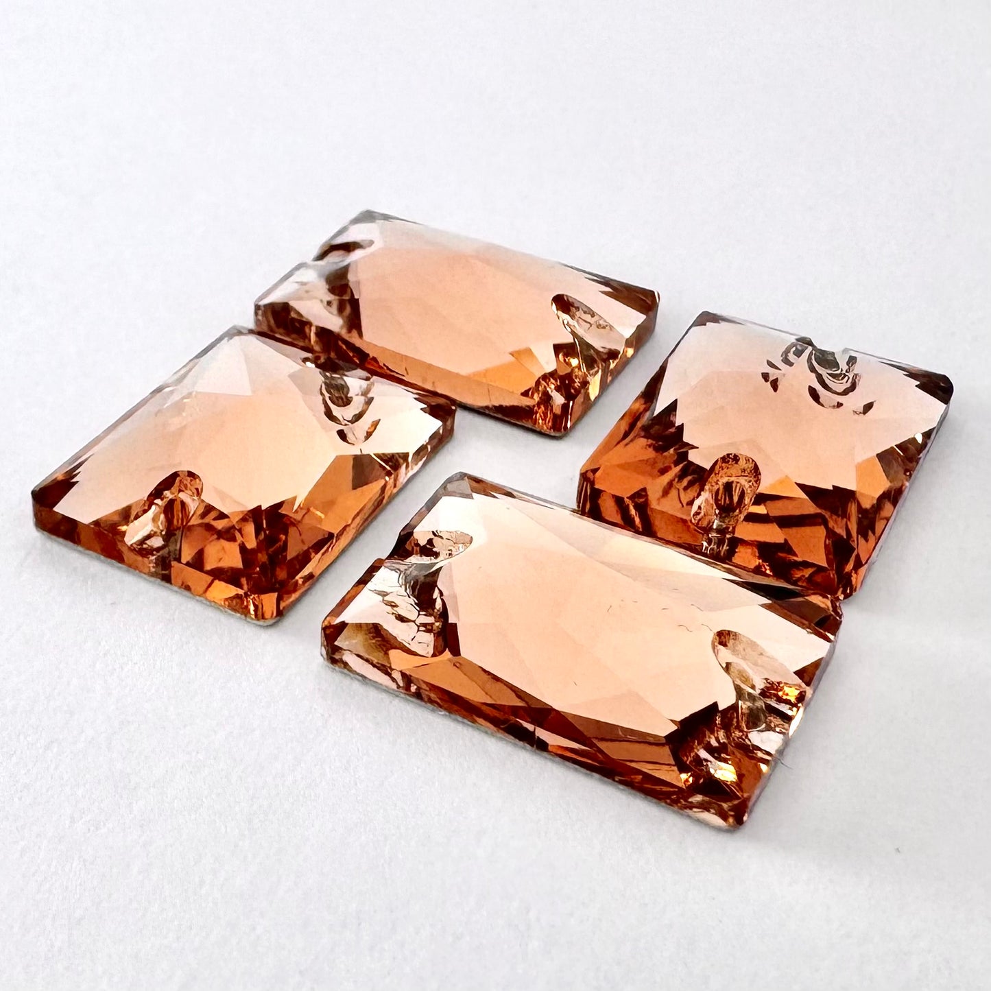 Light Peach Glass Rectangle