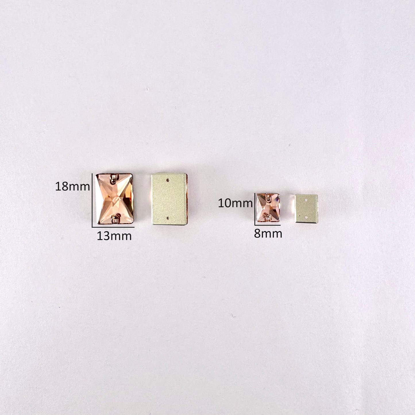 Light Peach Glass Rectangle