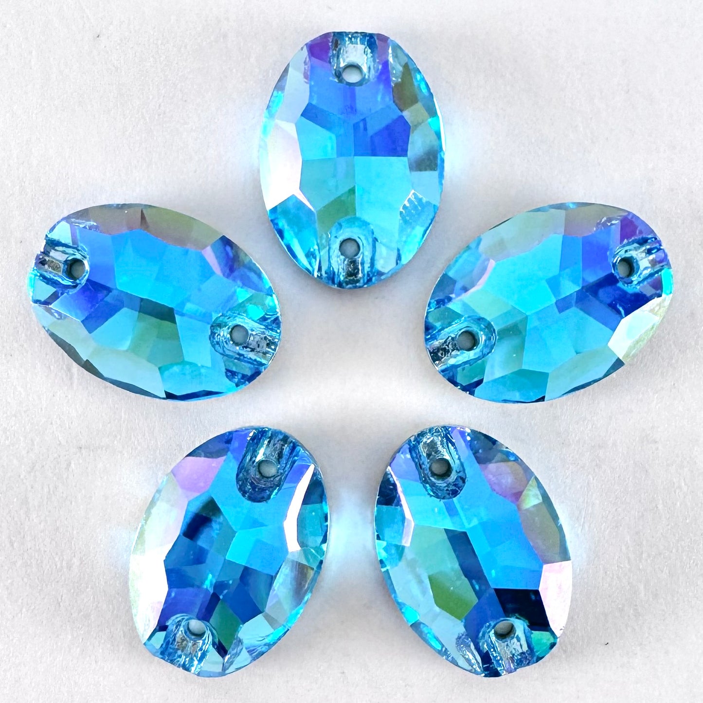Aquamarine AB Glass Oval