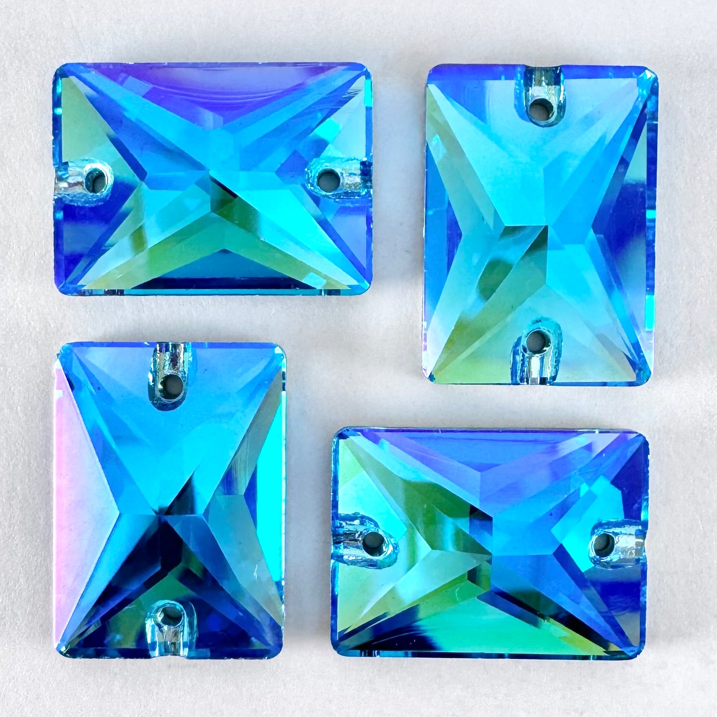 Aquamarine AB Glass Rectangle