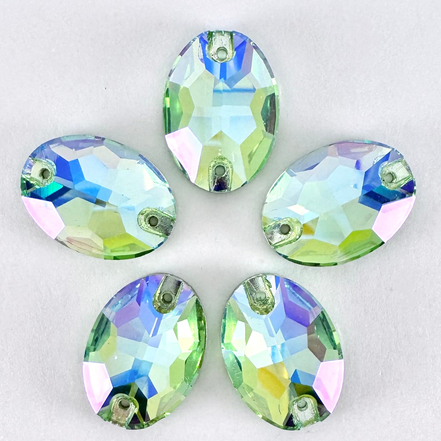 Peridot AB Glass Oval