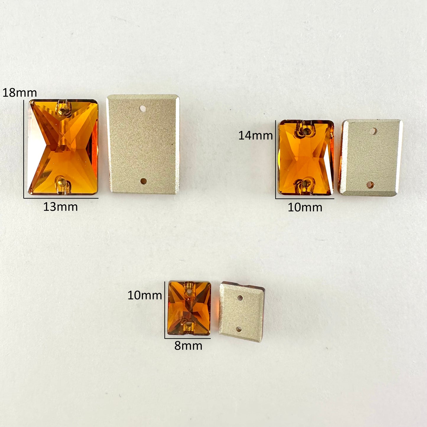 Tangerine Glass Rectangle
