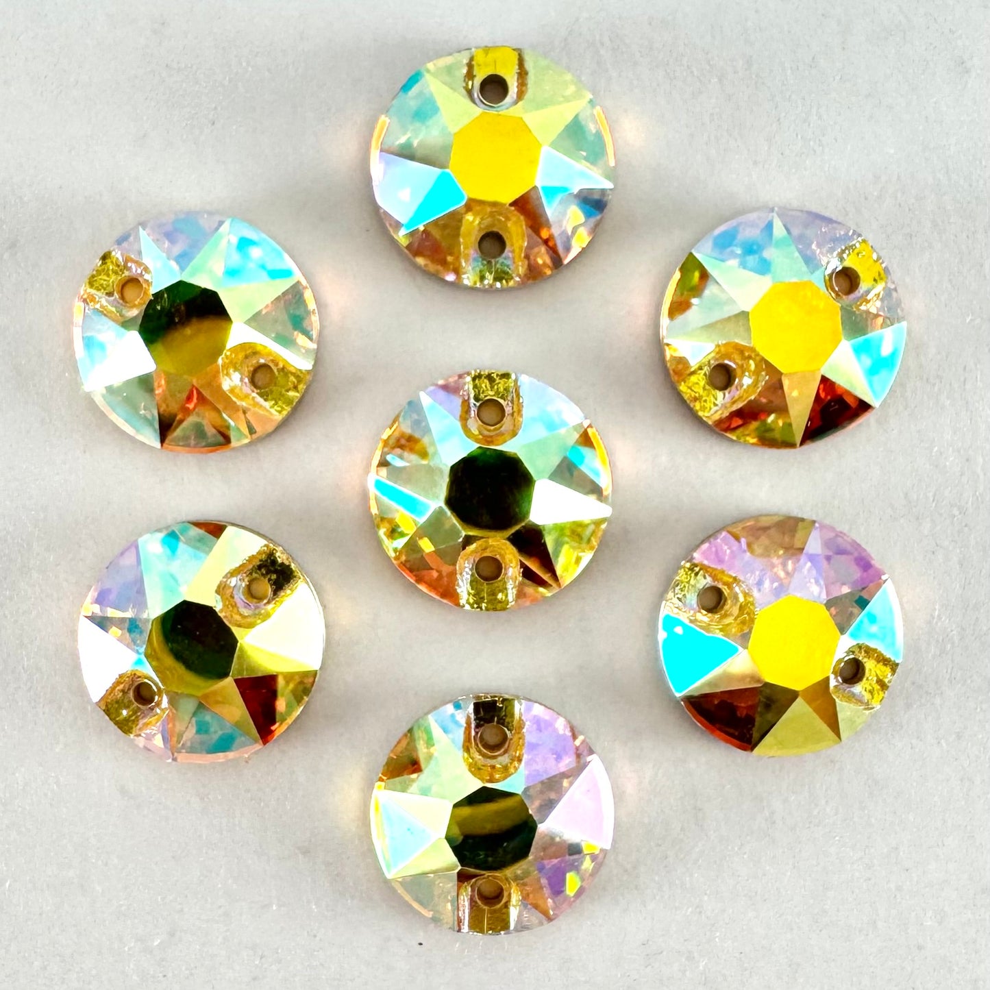 Light Topaz AB Glass Rivoli (3288 facet)