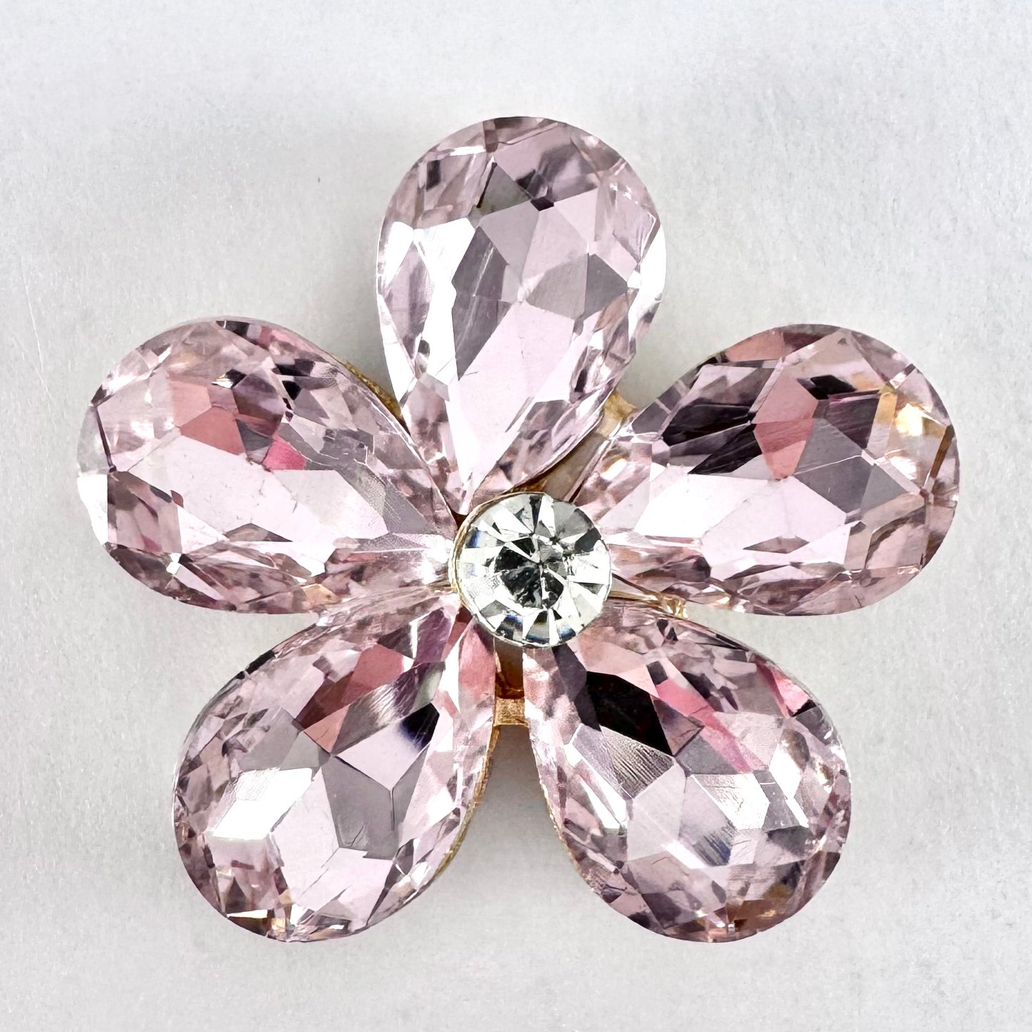 Light Rose Glass Teardrop Flower