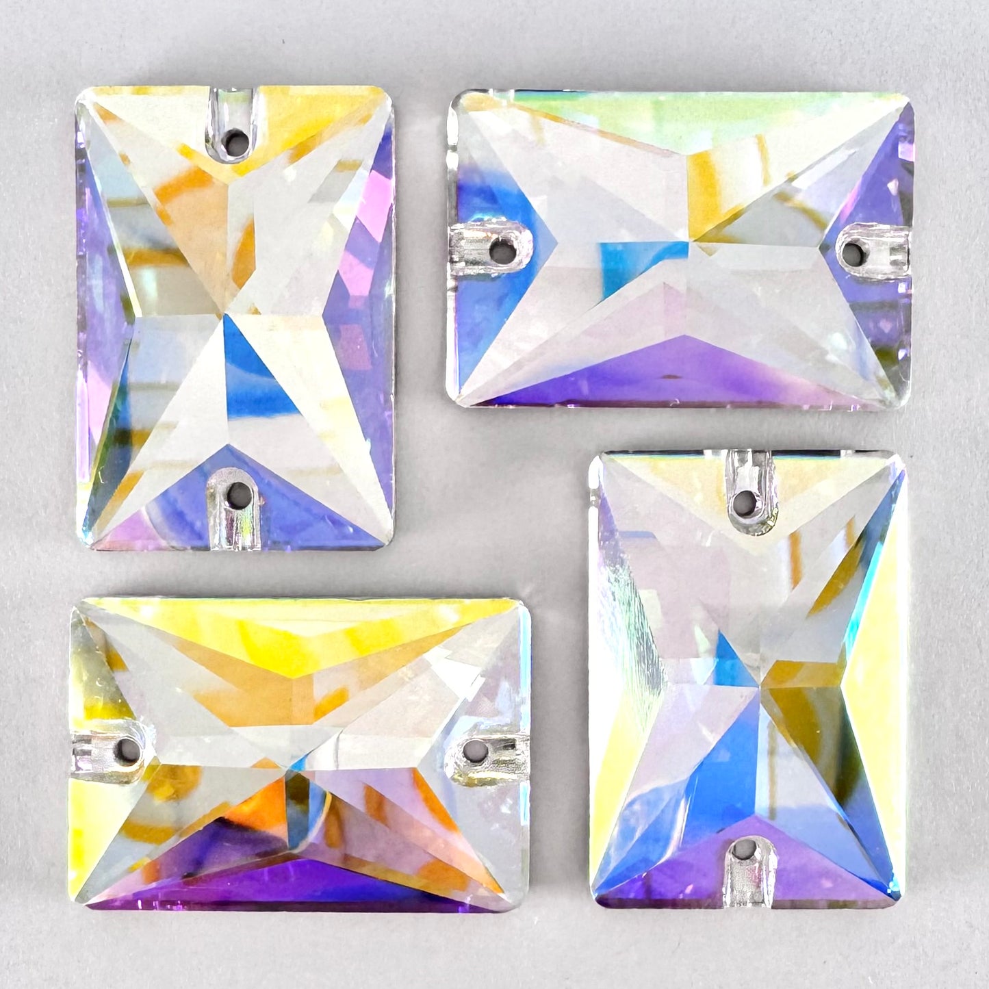 Crystal AB Glass Rectangle