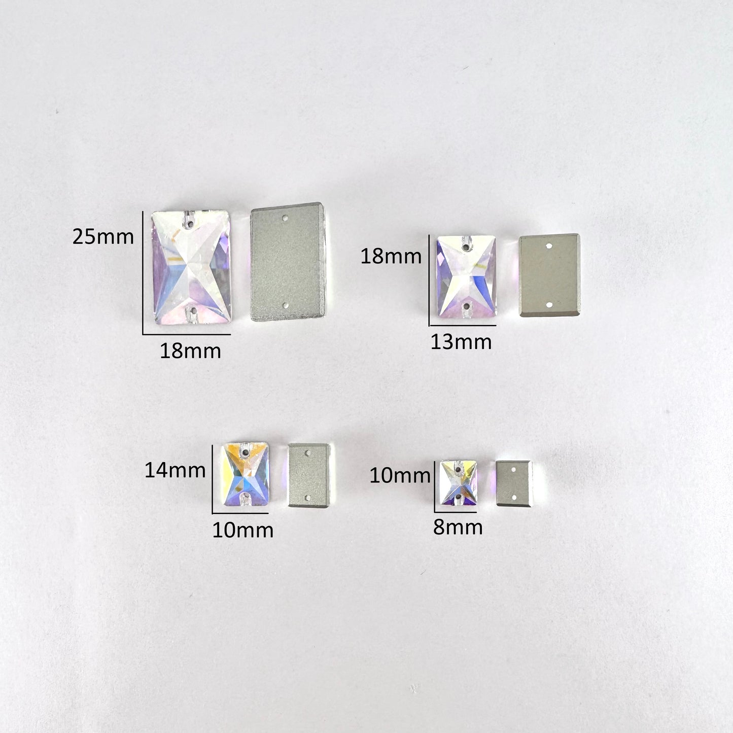 Crystal AB Glass Rectangle