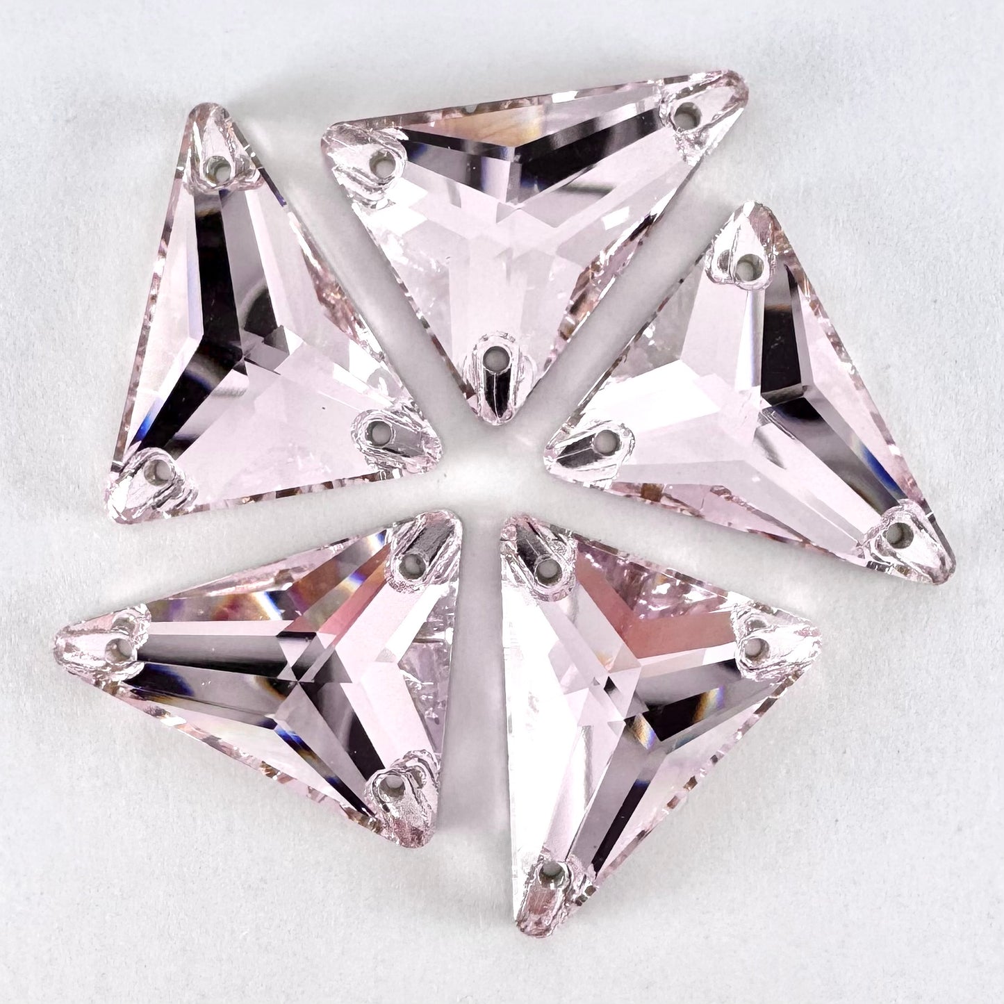 Light Rose Slim Glass Triangle