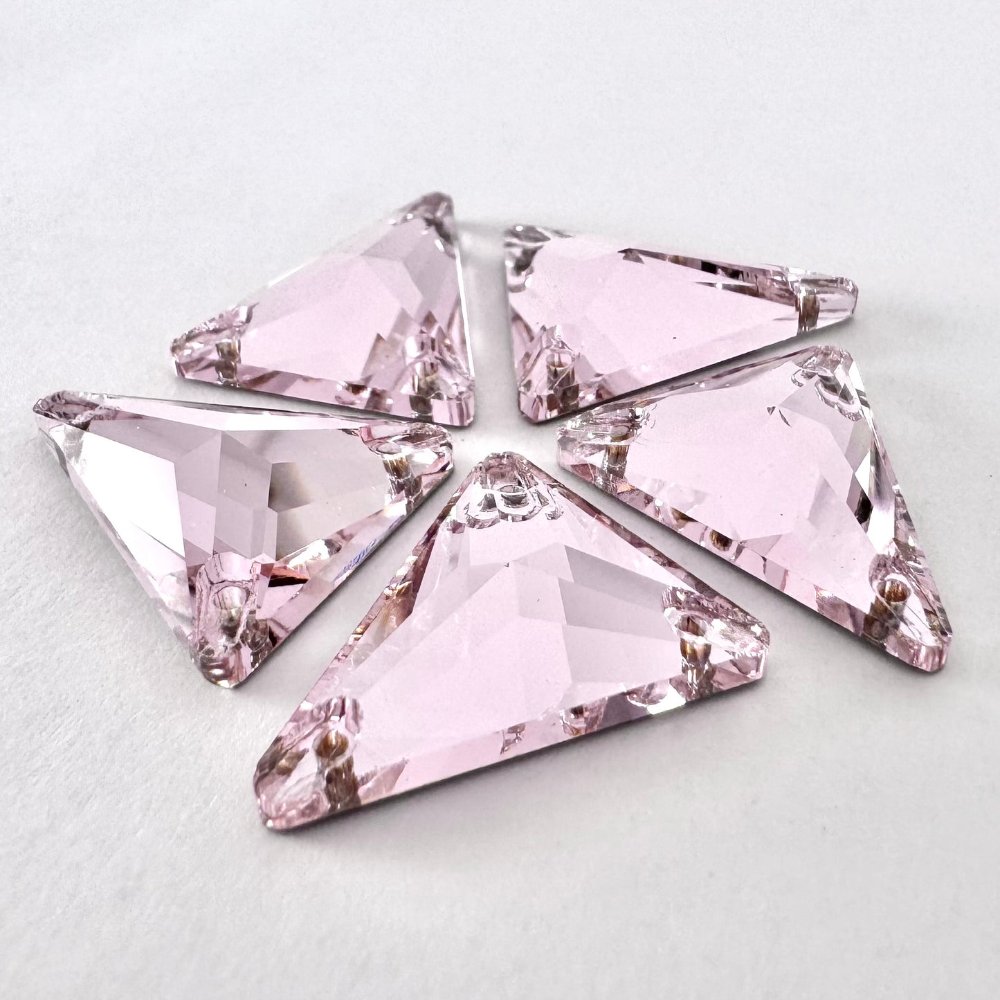 Light Rose Slim Glass Triangle