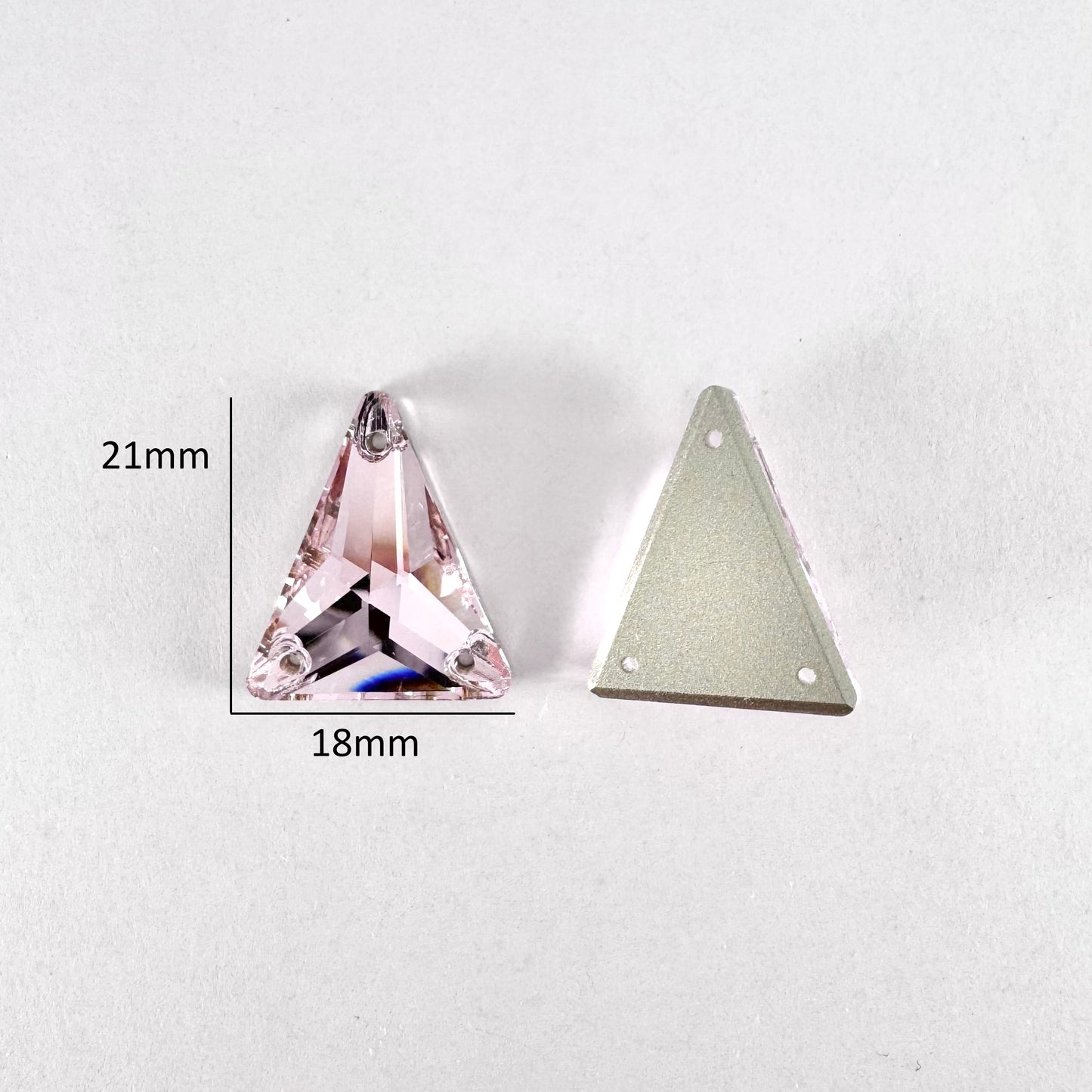 Light Rose Slim Glass Triangle