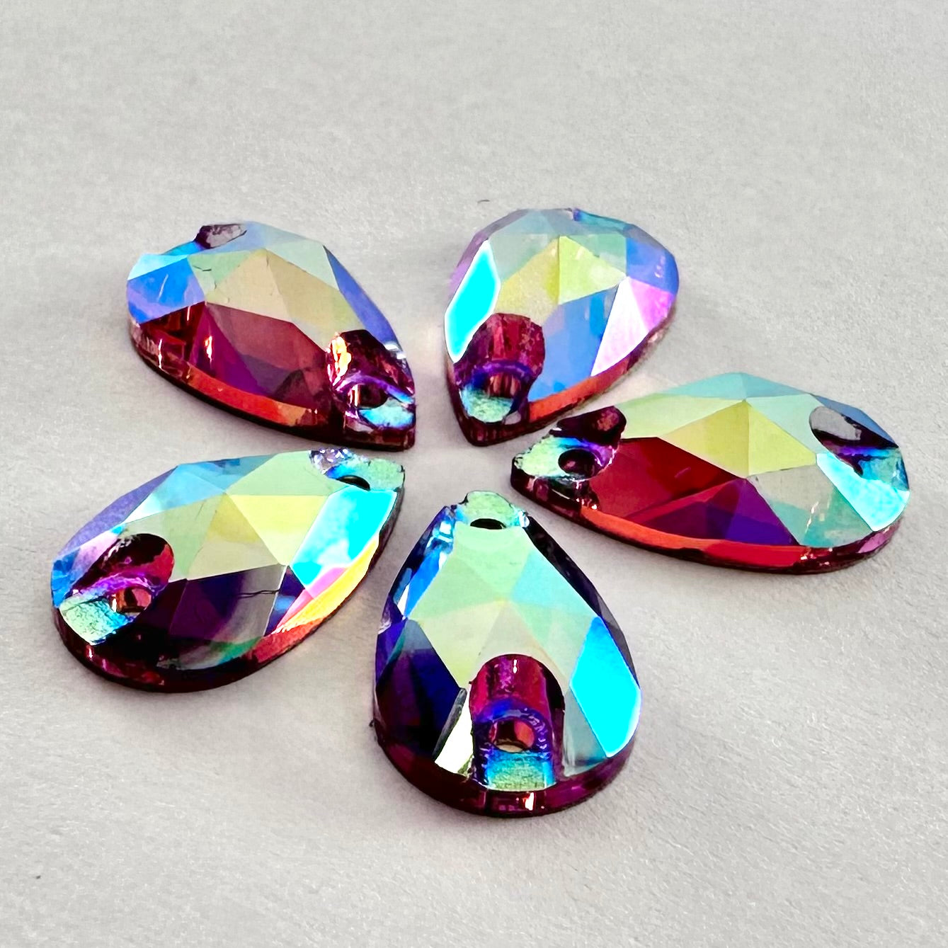 Light Amethyst AB Glass Teardrop