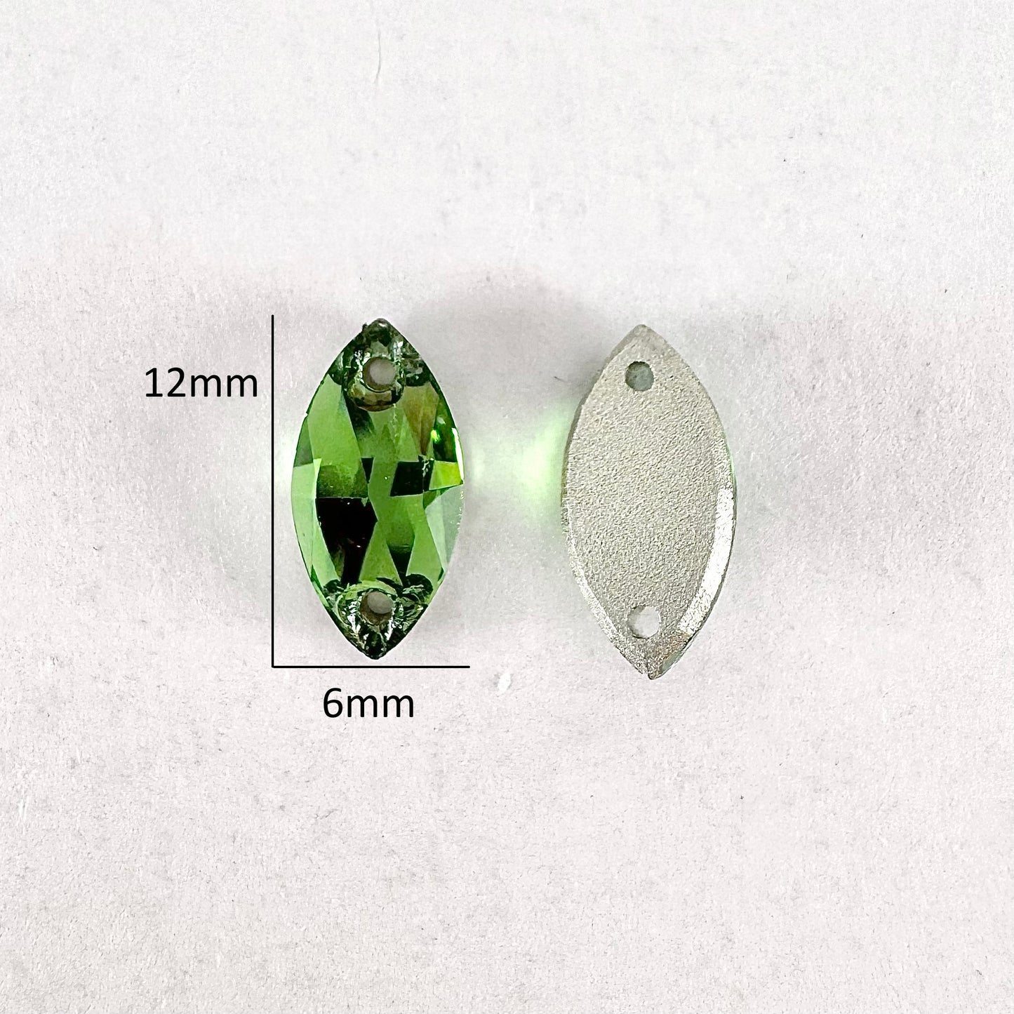 Shamrock Green Glass Navette