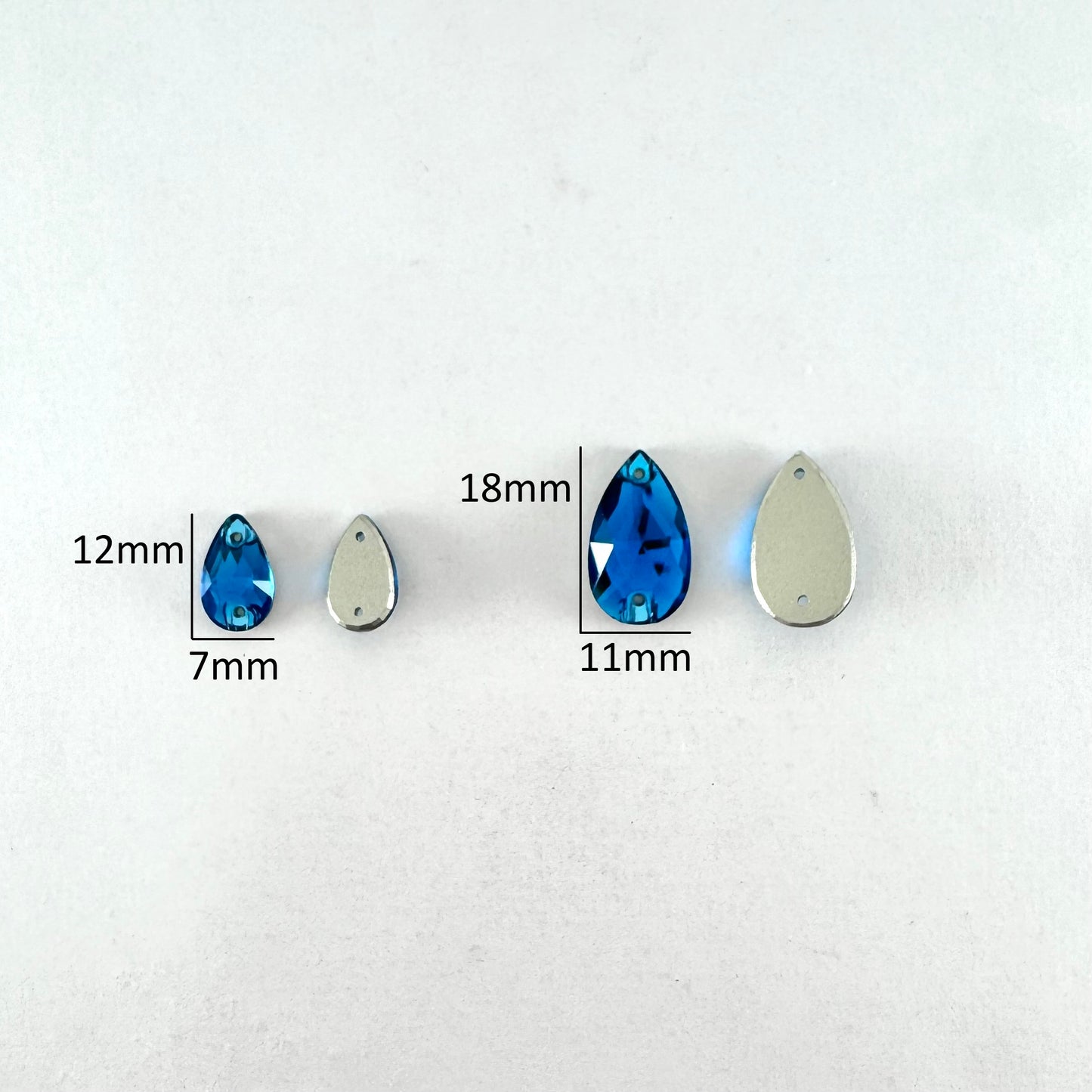 Blue Zircon Glass Teardrop