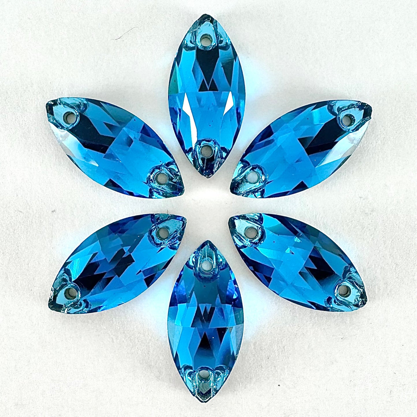 Blue Zircon Glass Navette
