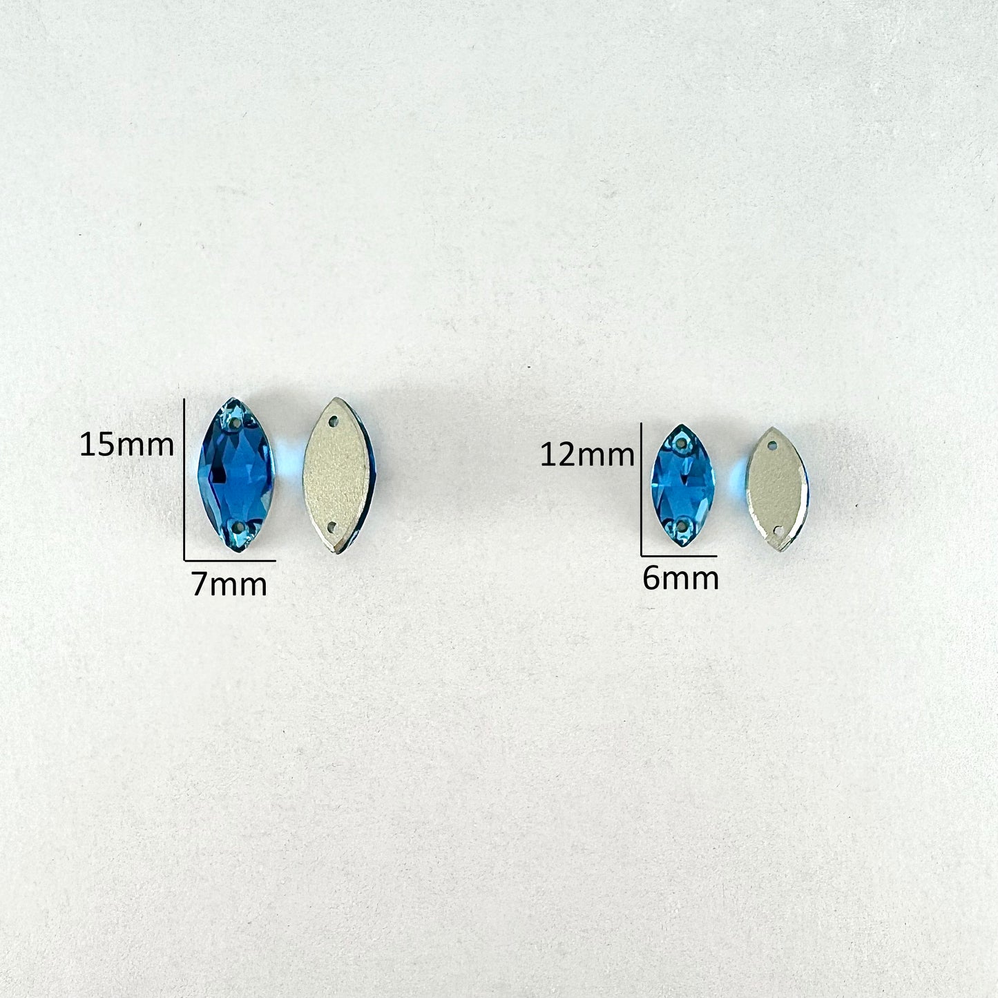 Blue Zircon Glass Navette