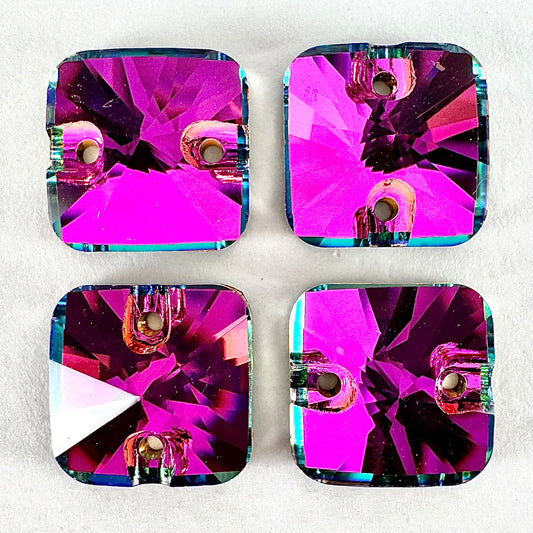 Vitrail Rose Rounded Glass Square