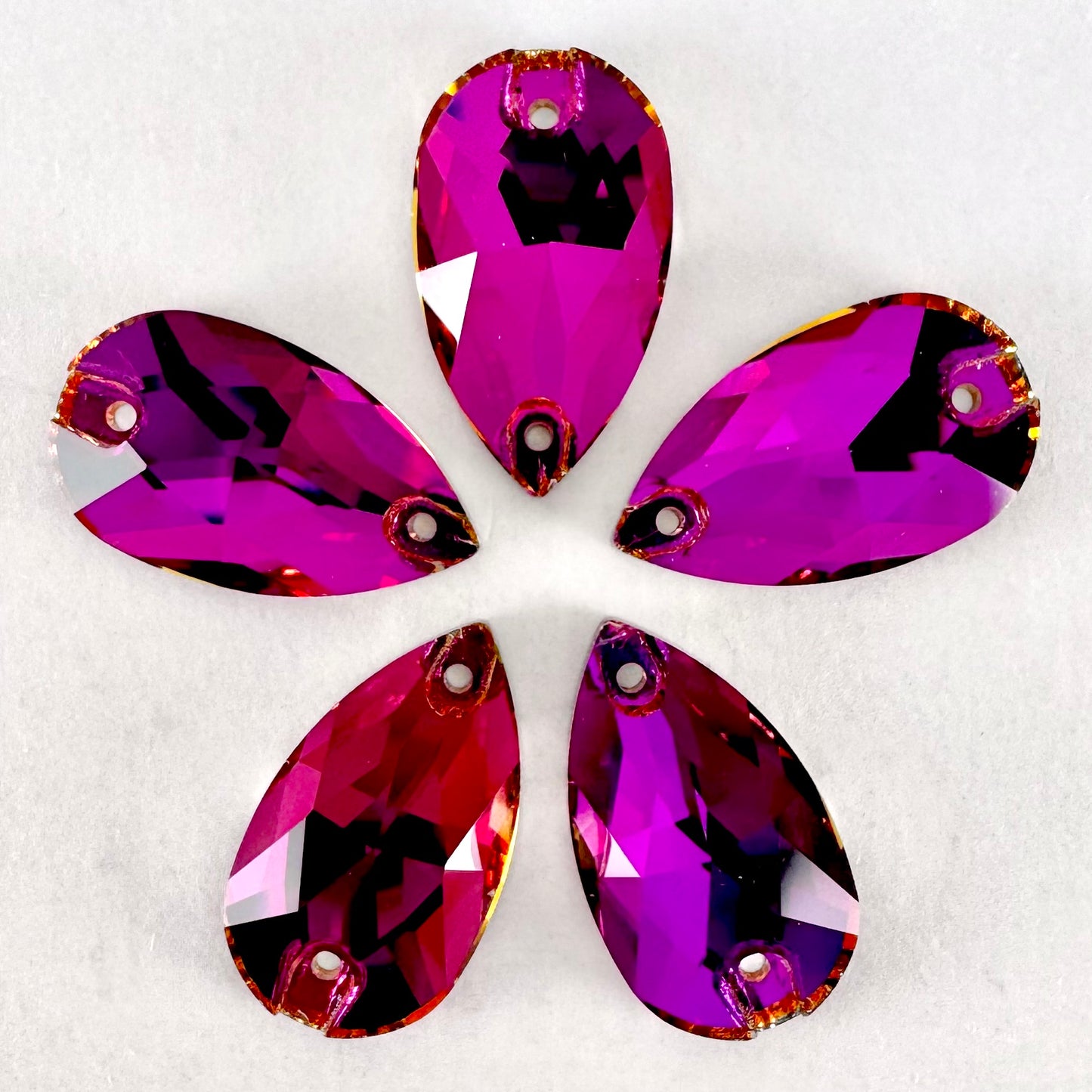 Fuchsia Glass Teardrop