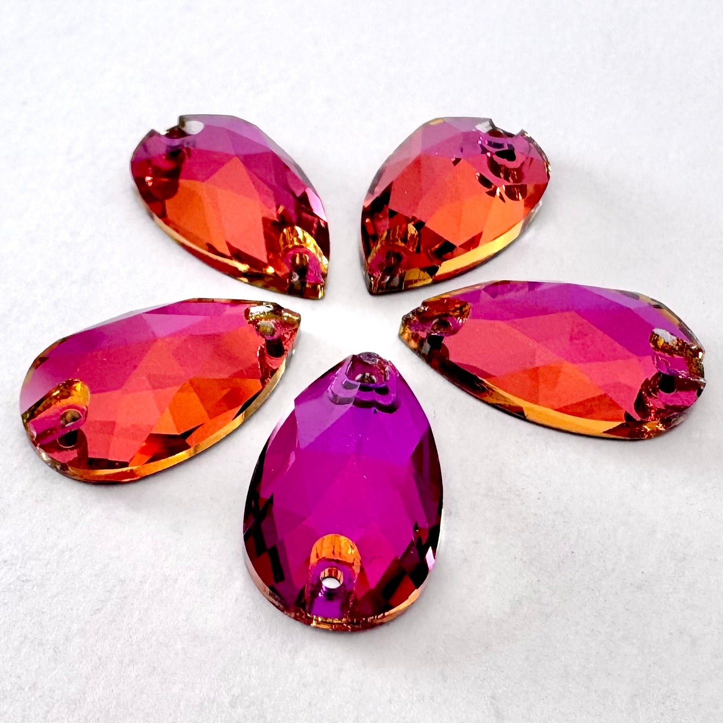 Fuchsia Glass Teardrop