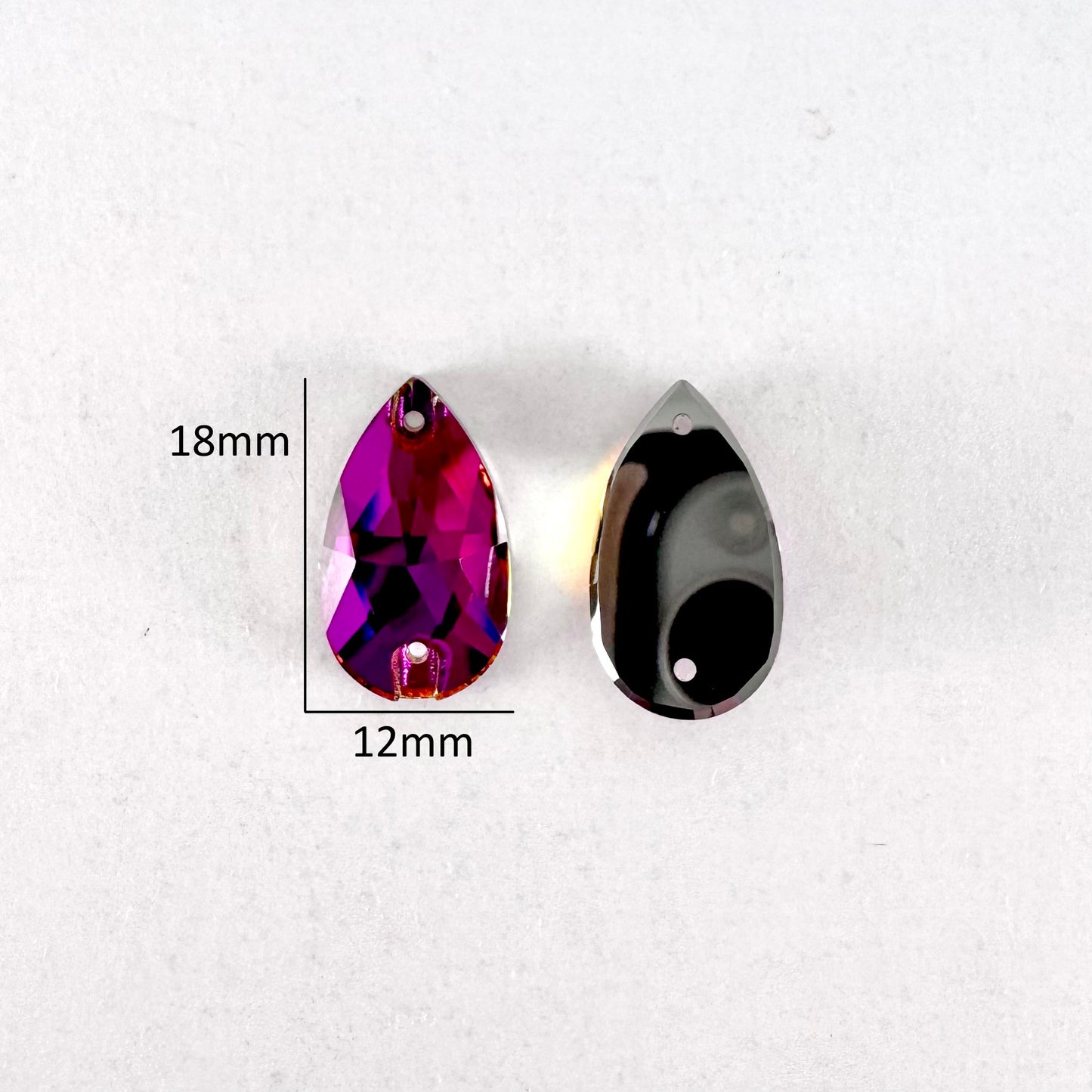 Fuchsia Glass Teardrop