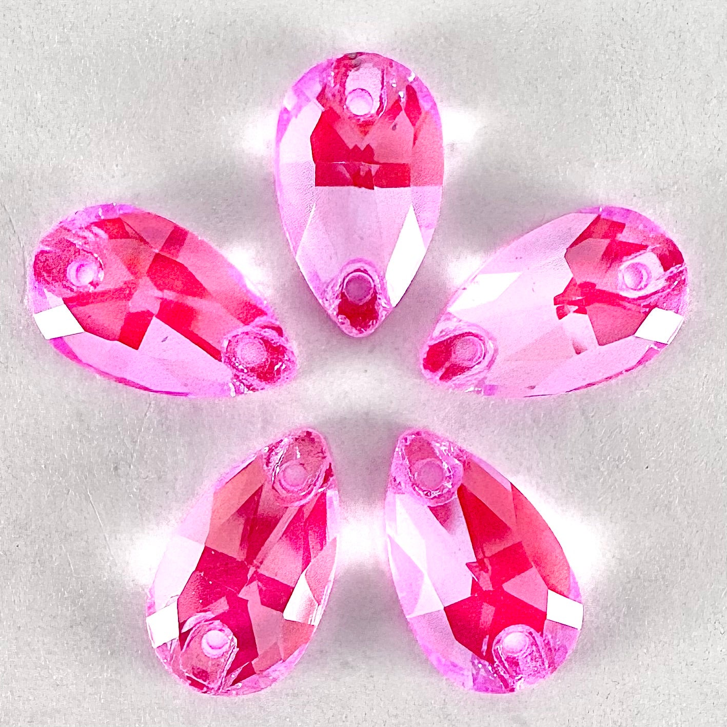 Luminous Neon Rose Glass Teardrop