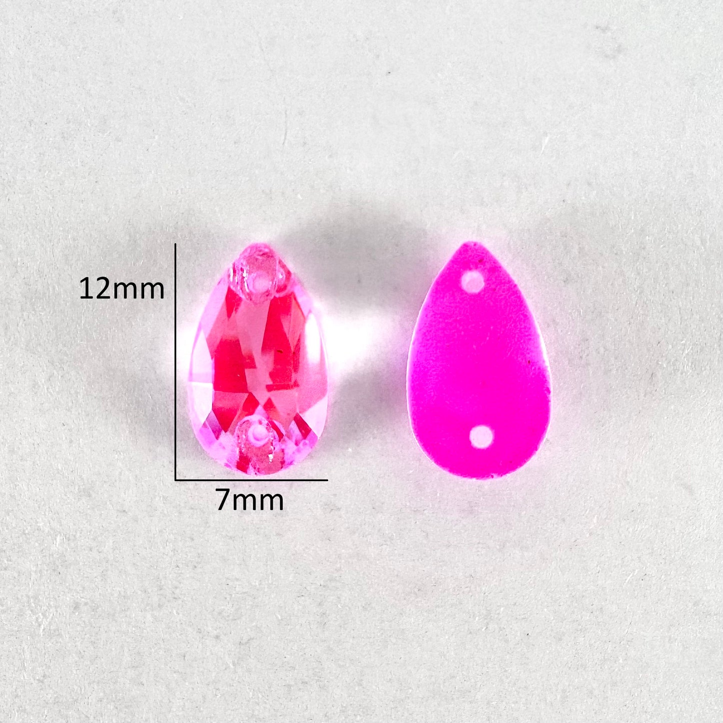 Luminous Neon Rose Glass Teardrop