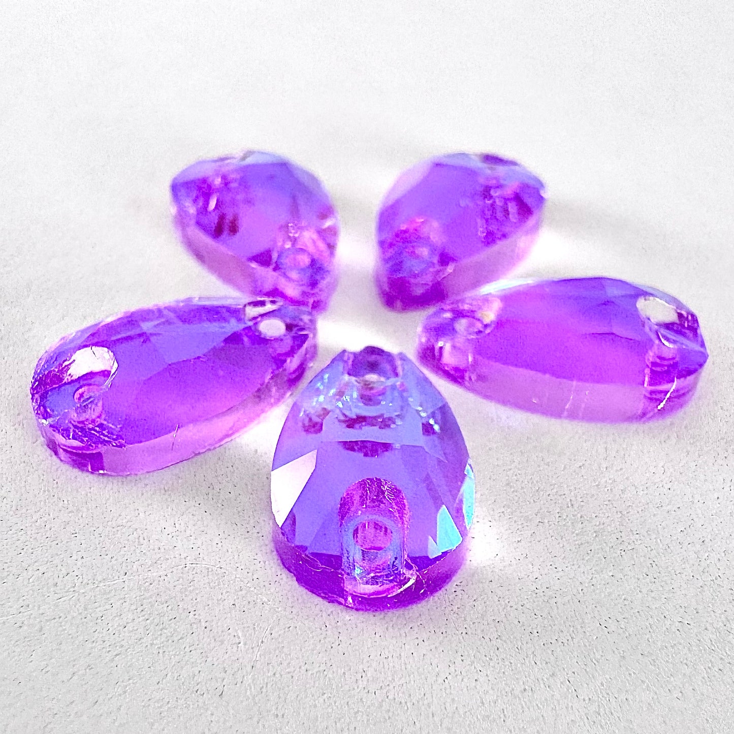 CLEARANCE - Luminous Neon Violet Glass Teardrop