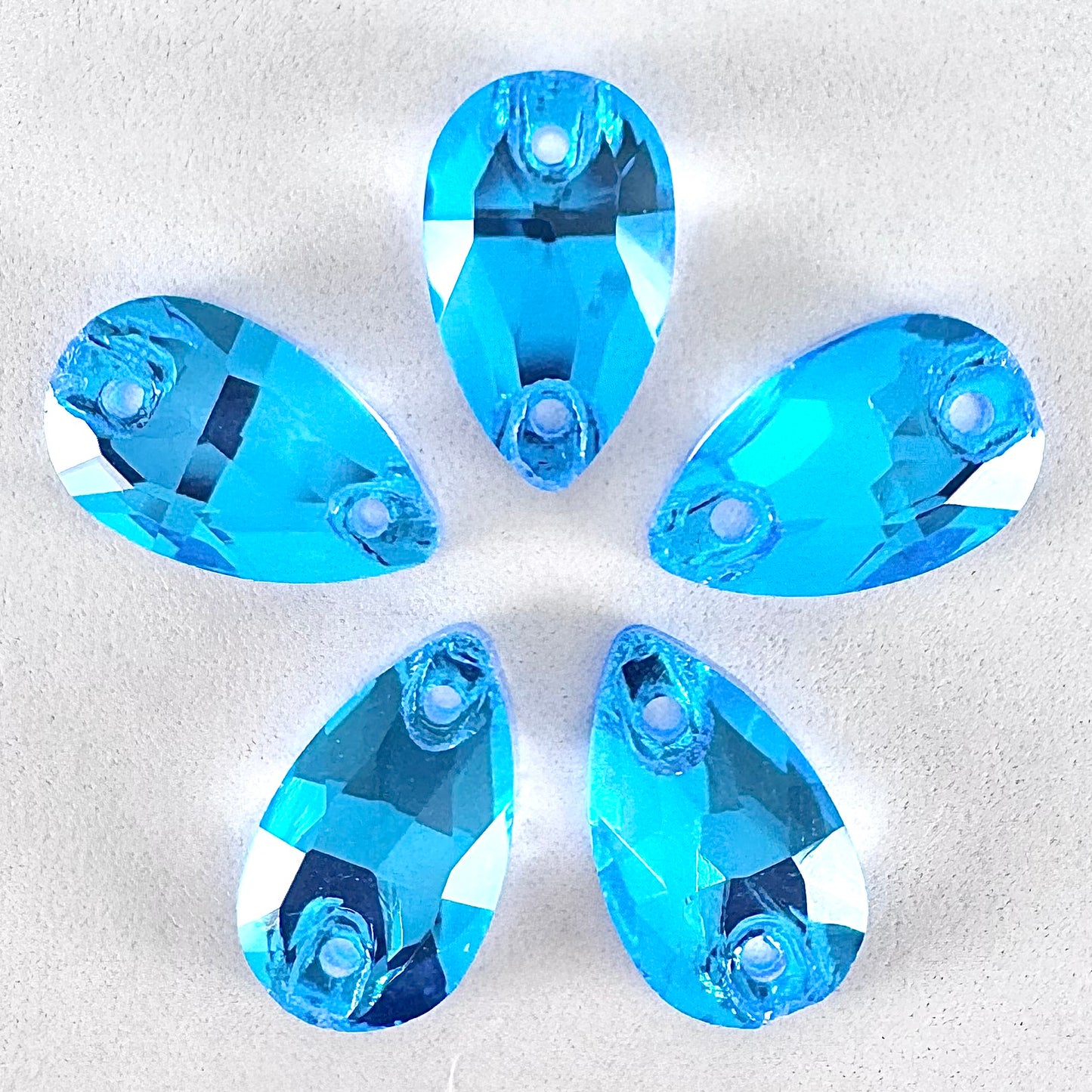 Luminous Neon Blue Glass Teardrop