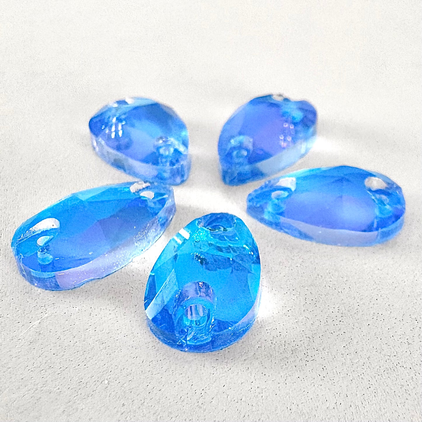 Luminous Neon Blue Glass Teardrop