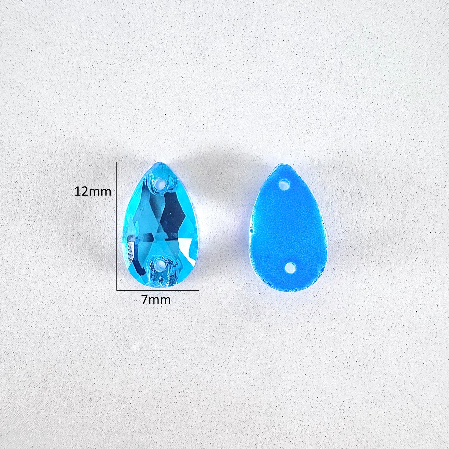 Luminous Neon Blue Glass Teardrop