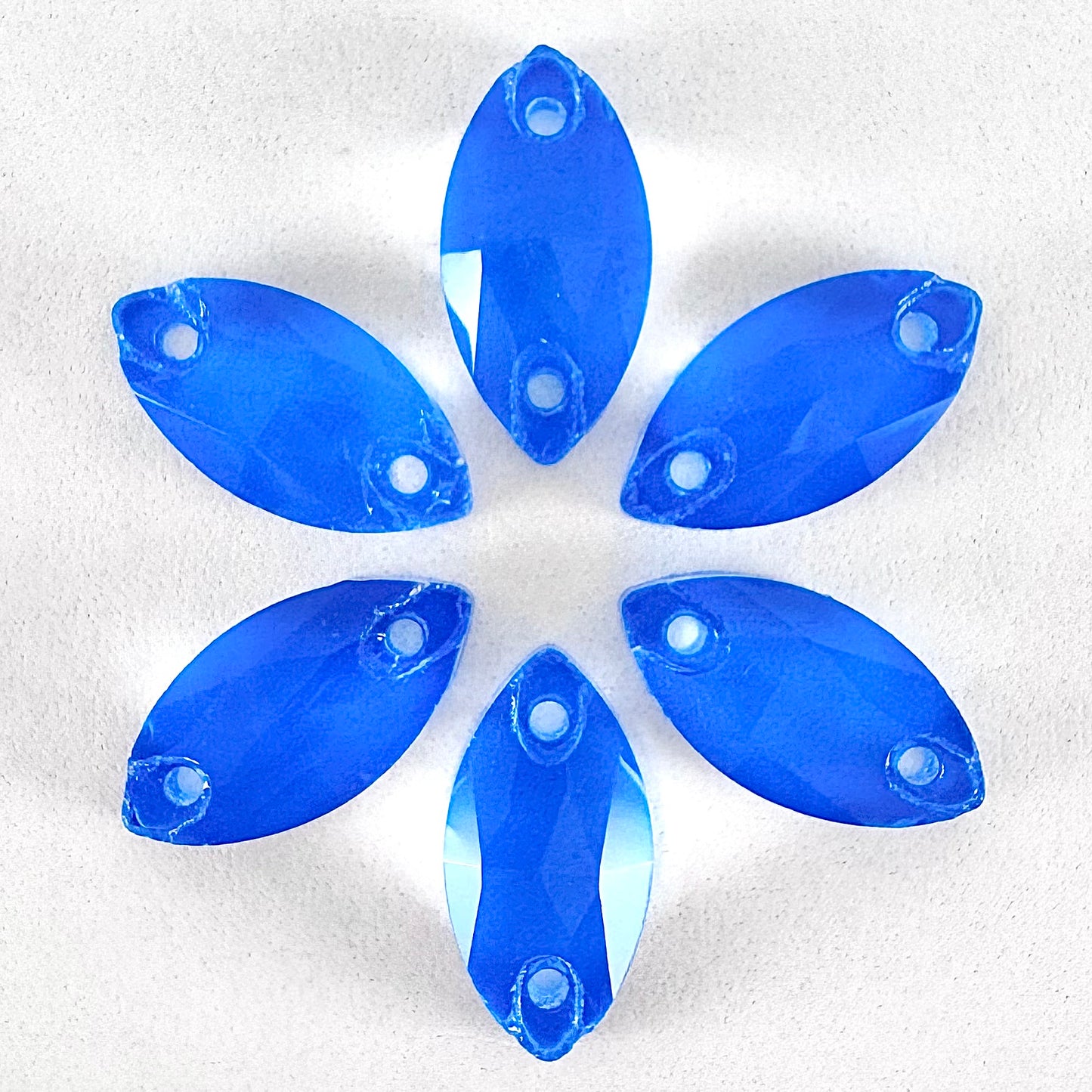 Neon Blue Glass Navette