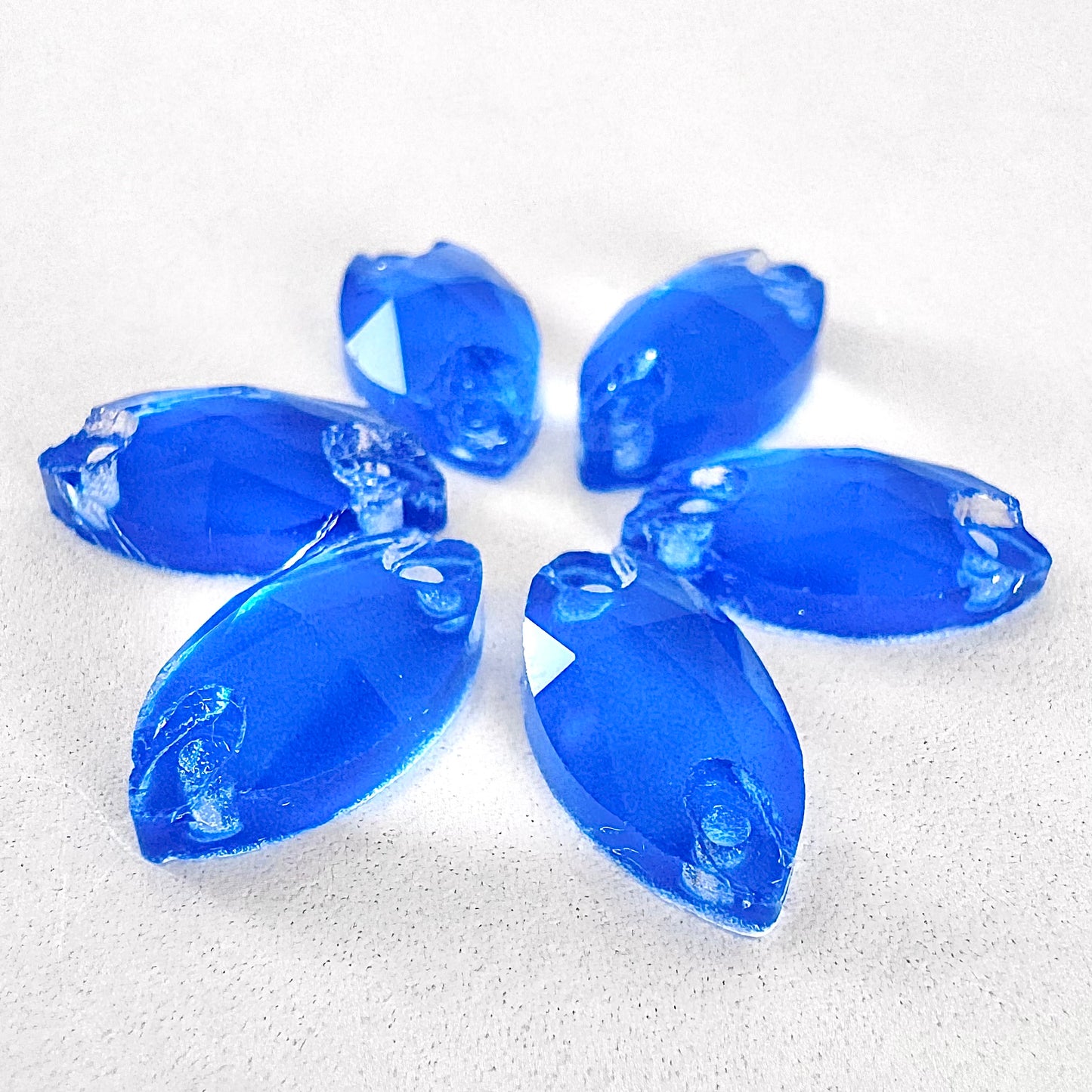 Neon Blue Glass Navette