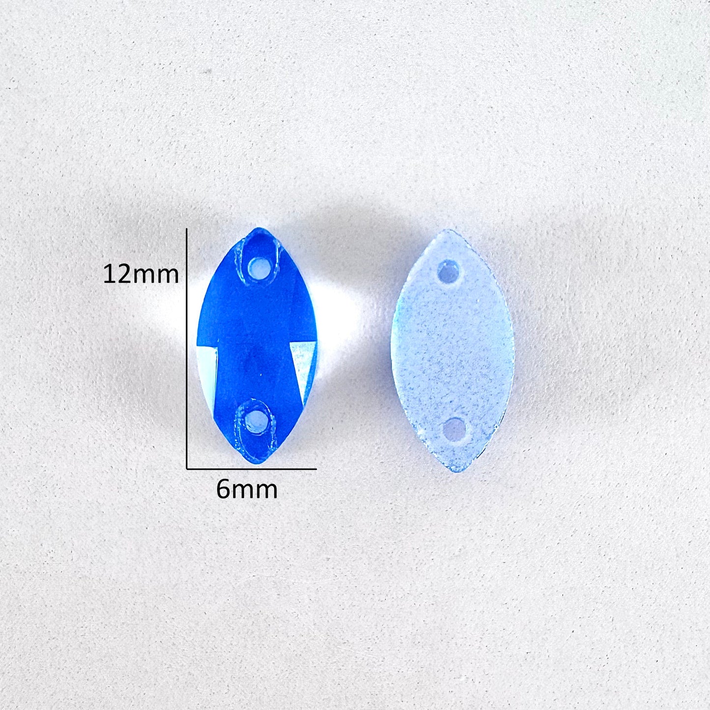 Neon Blue Glass Navette