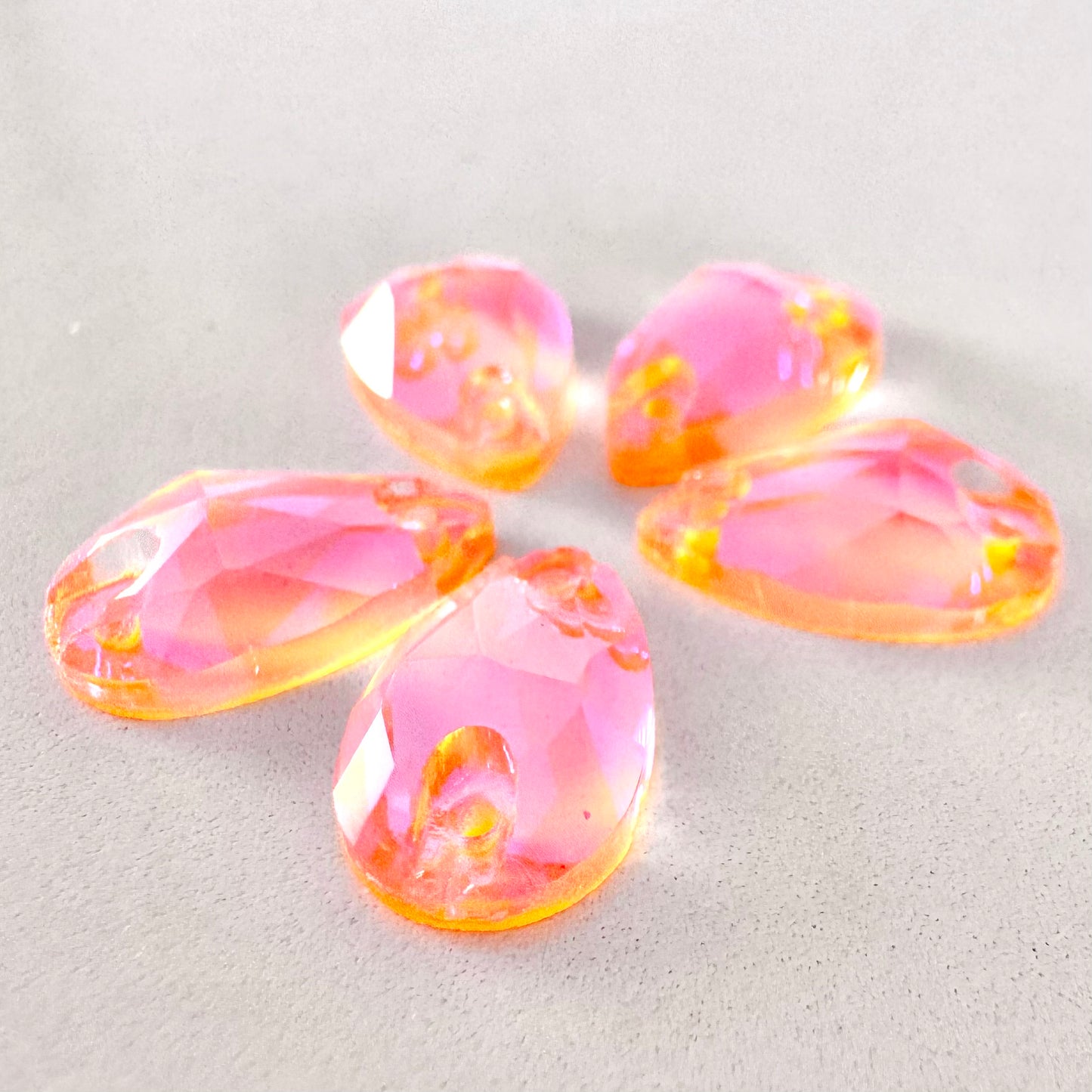 CLEARANCE - Luminous Neon Orange Glass Teardrop