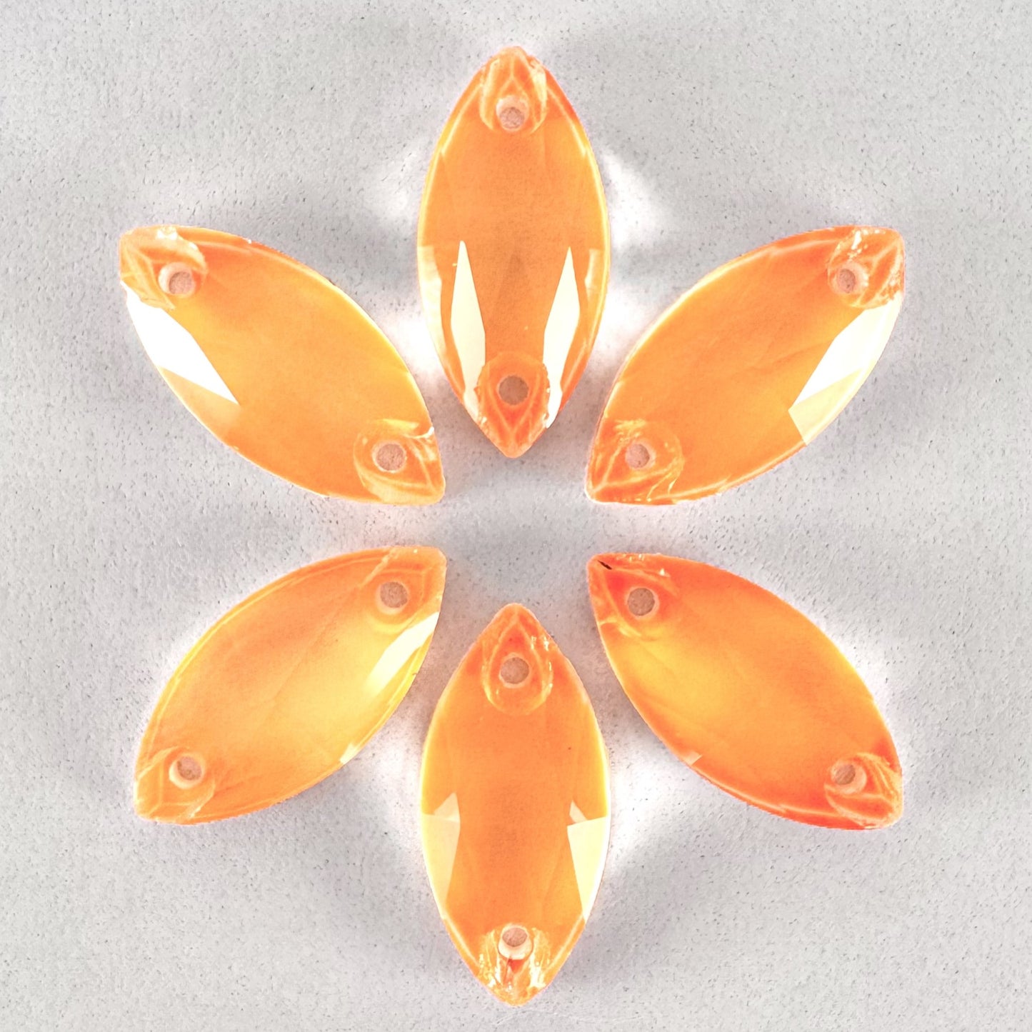 Neon Mandarin Glass Navette