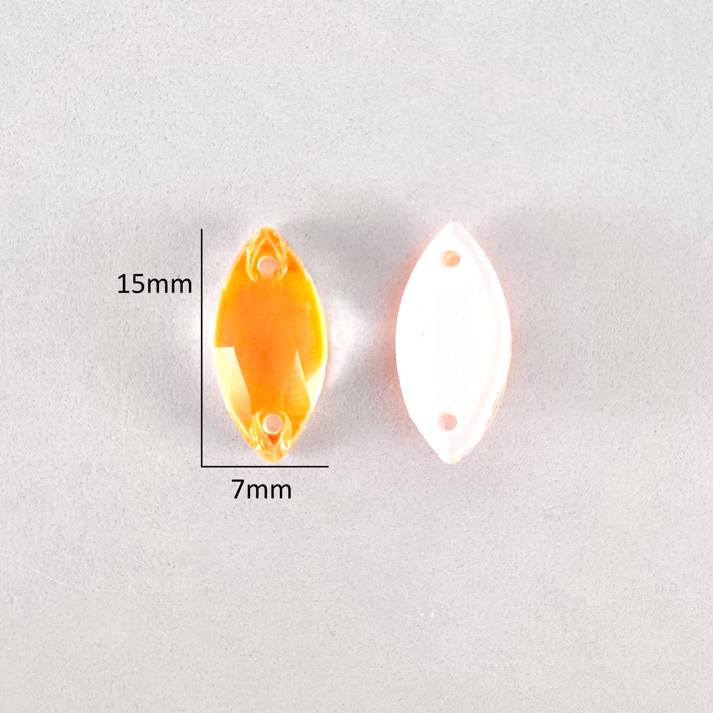 Neon Mandarin Glass Navette
