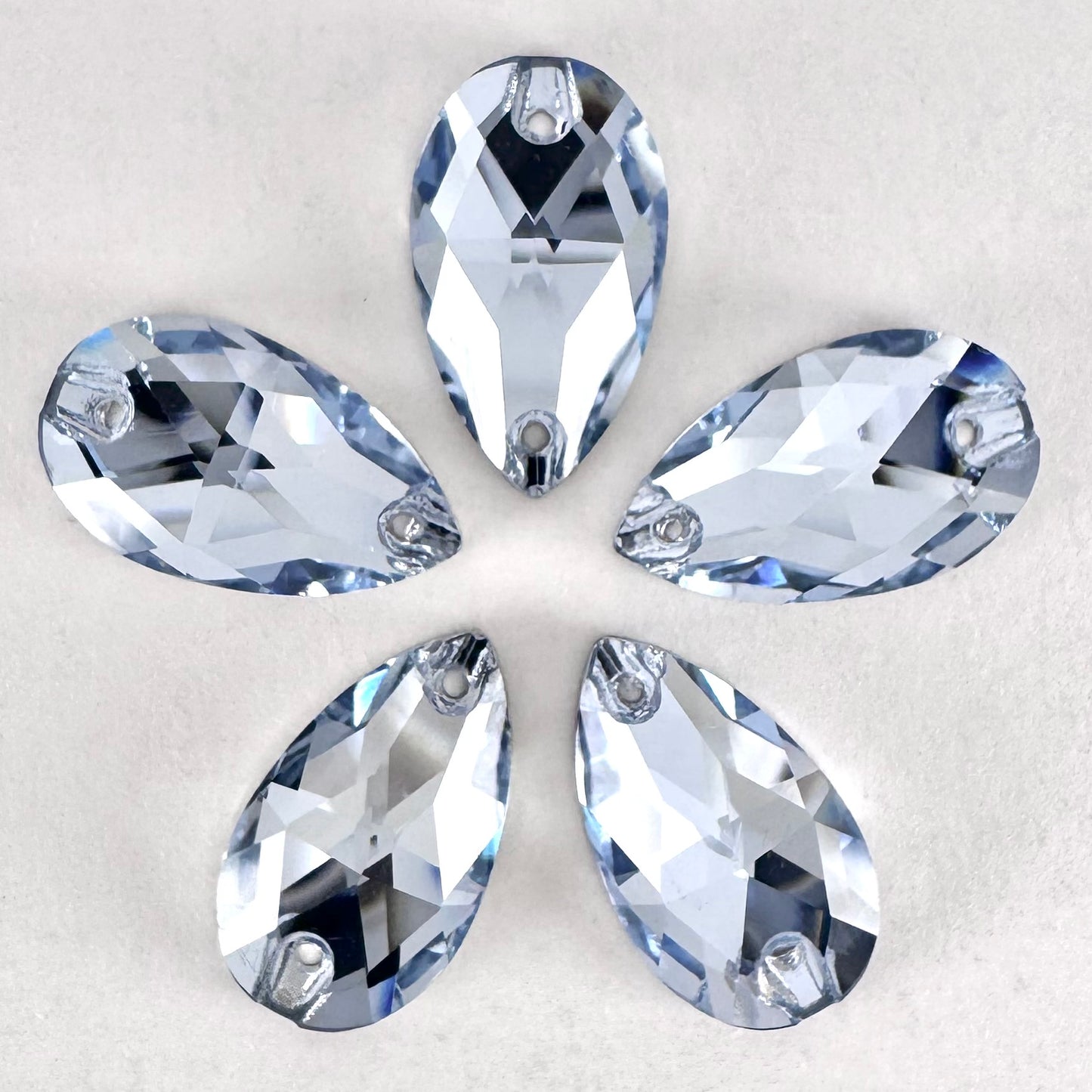 Steel Blue Glass Teardrop