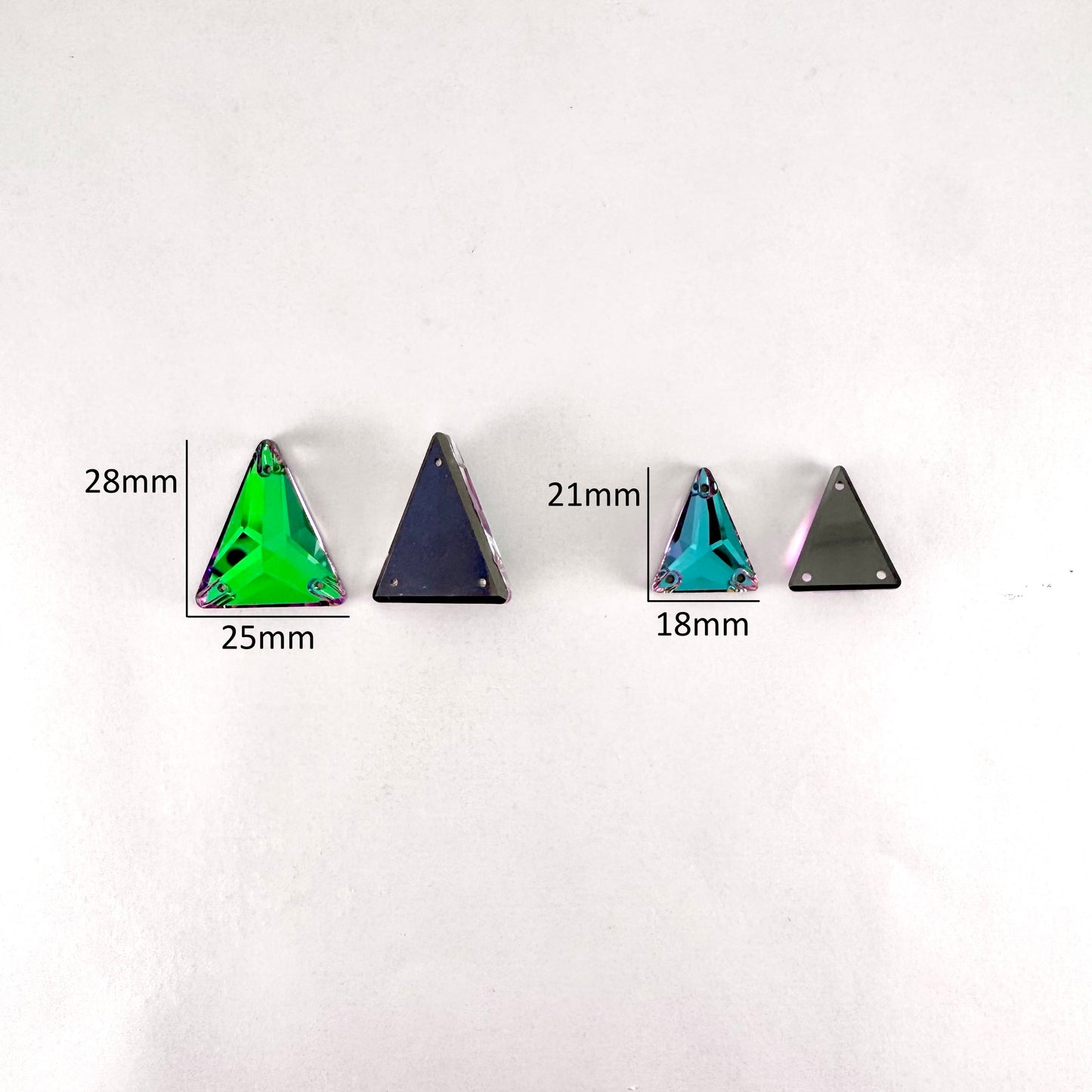 Emerald Heliotrope Slim Glass Triangle