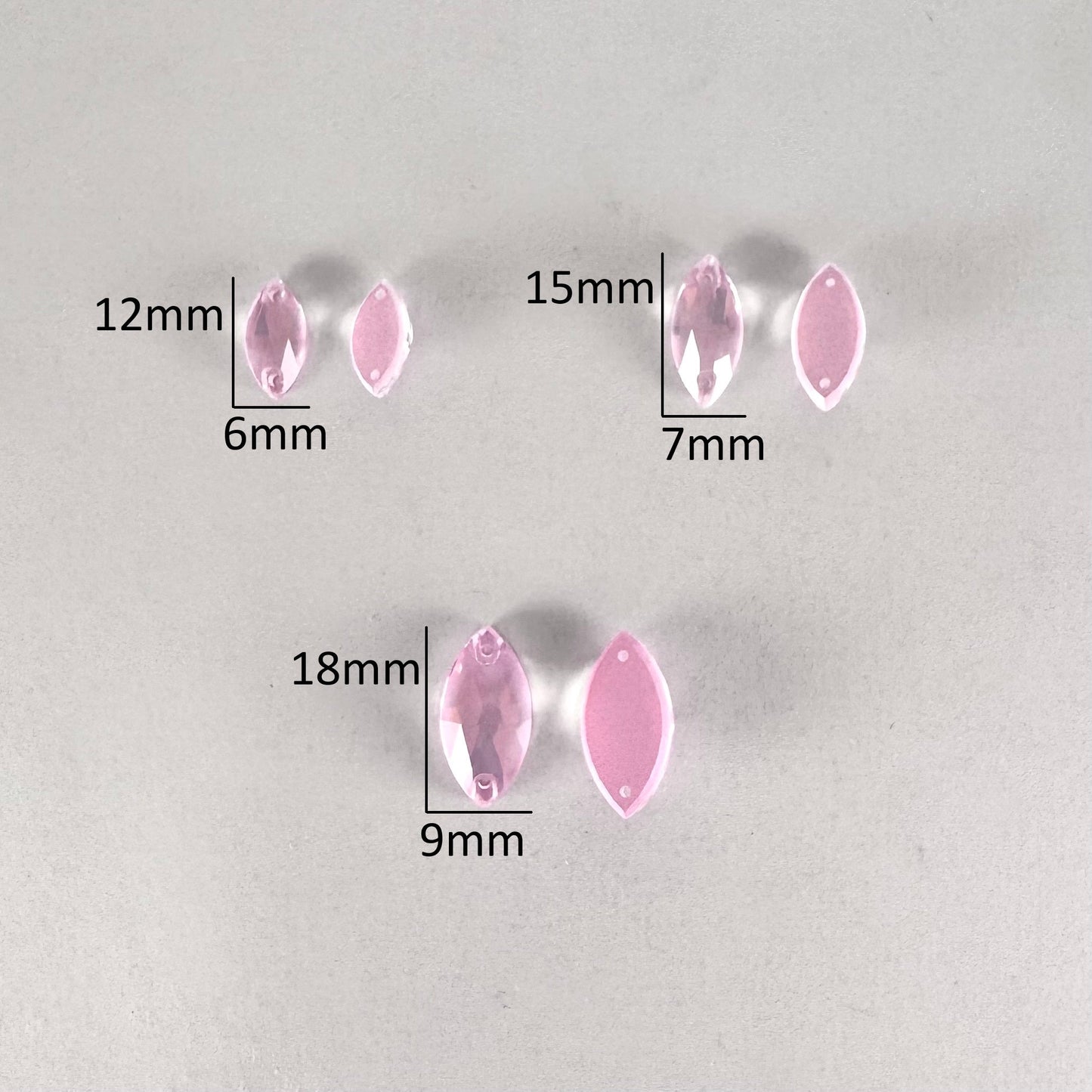 Opaque Rose Opal AM Glass Navette