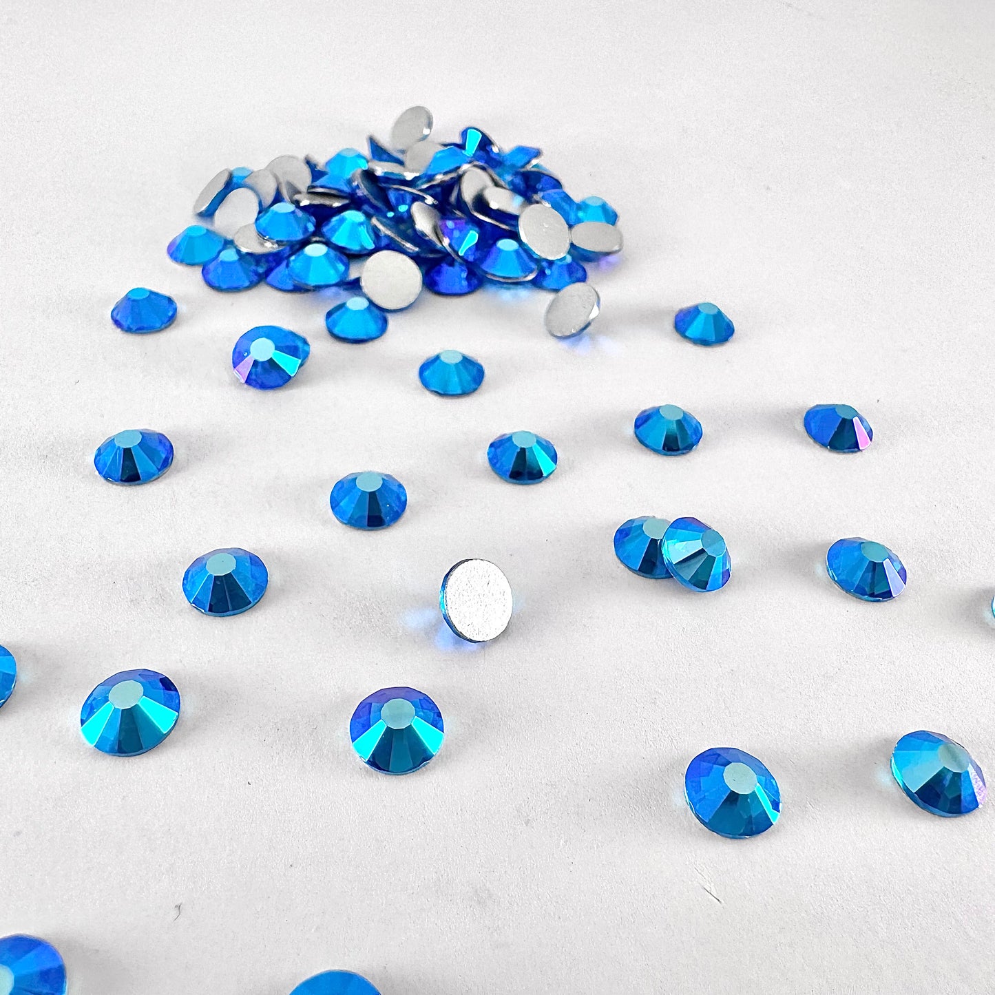 Metallic Capri Blue Rhinestone