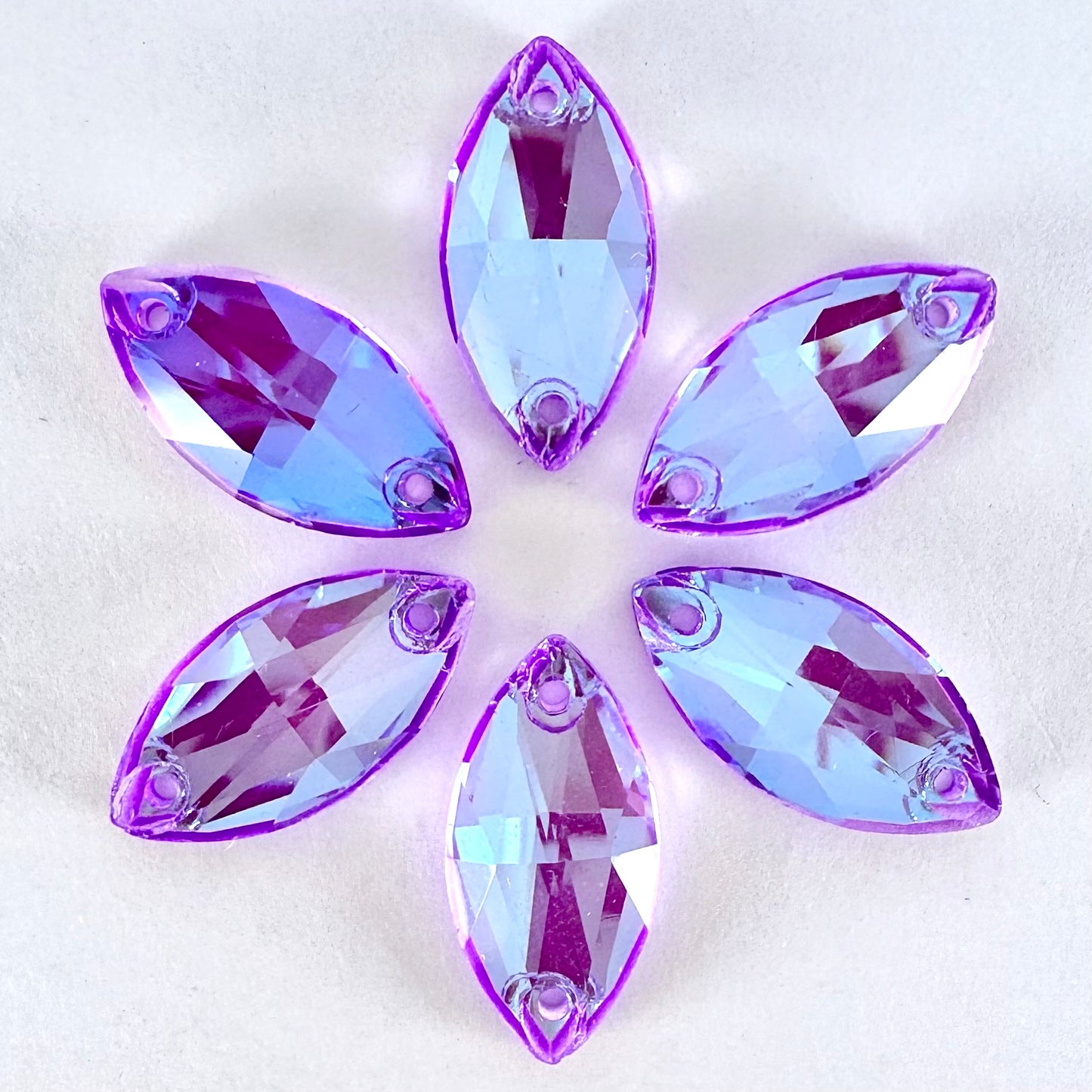 Electric Violet DeLite Glass Navette