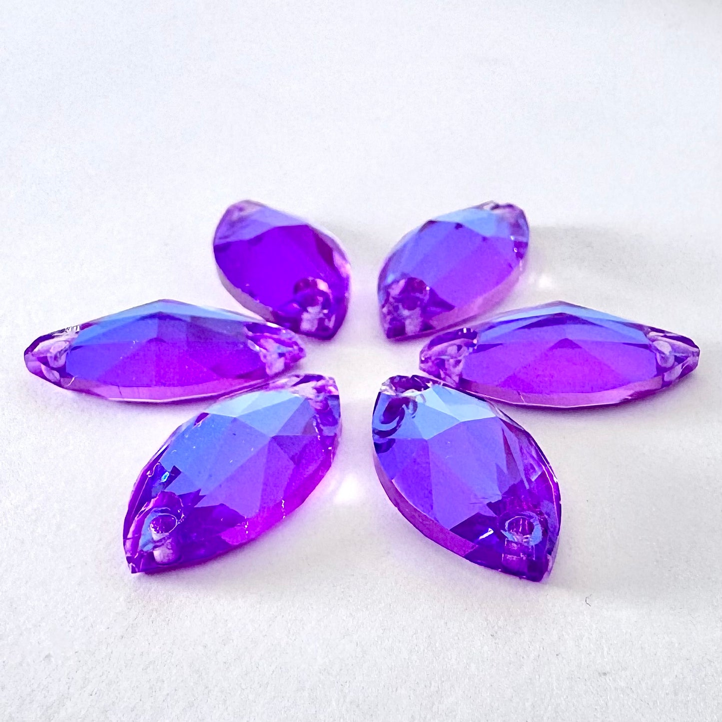 Electric Violet DeLite Glass Navette