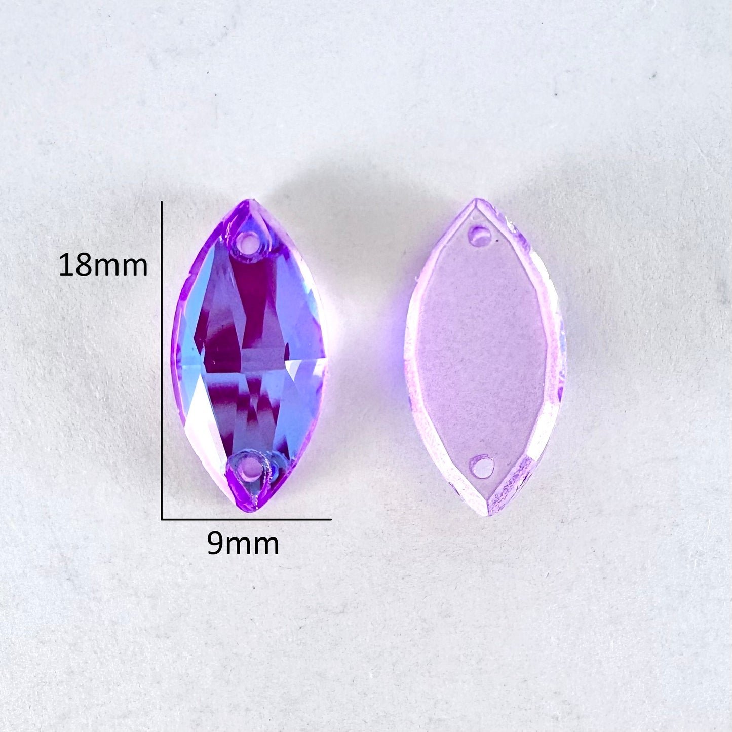 Electric Violet DeLite Glass Navette