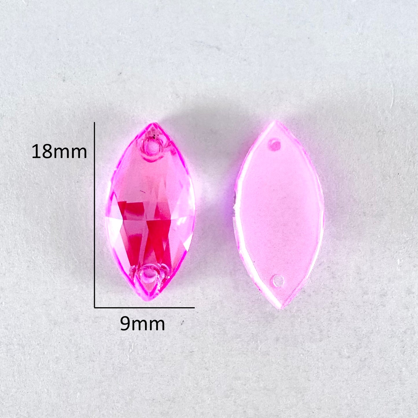 Electric Pink DeLite Glass Navette