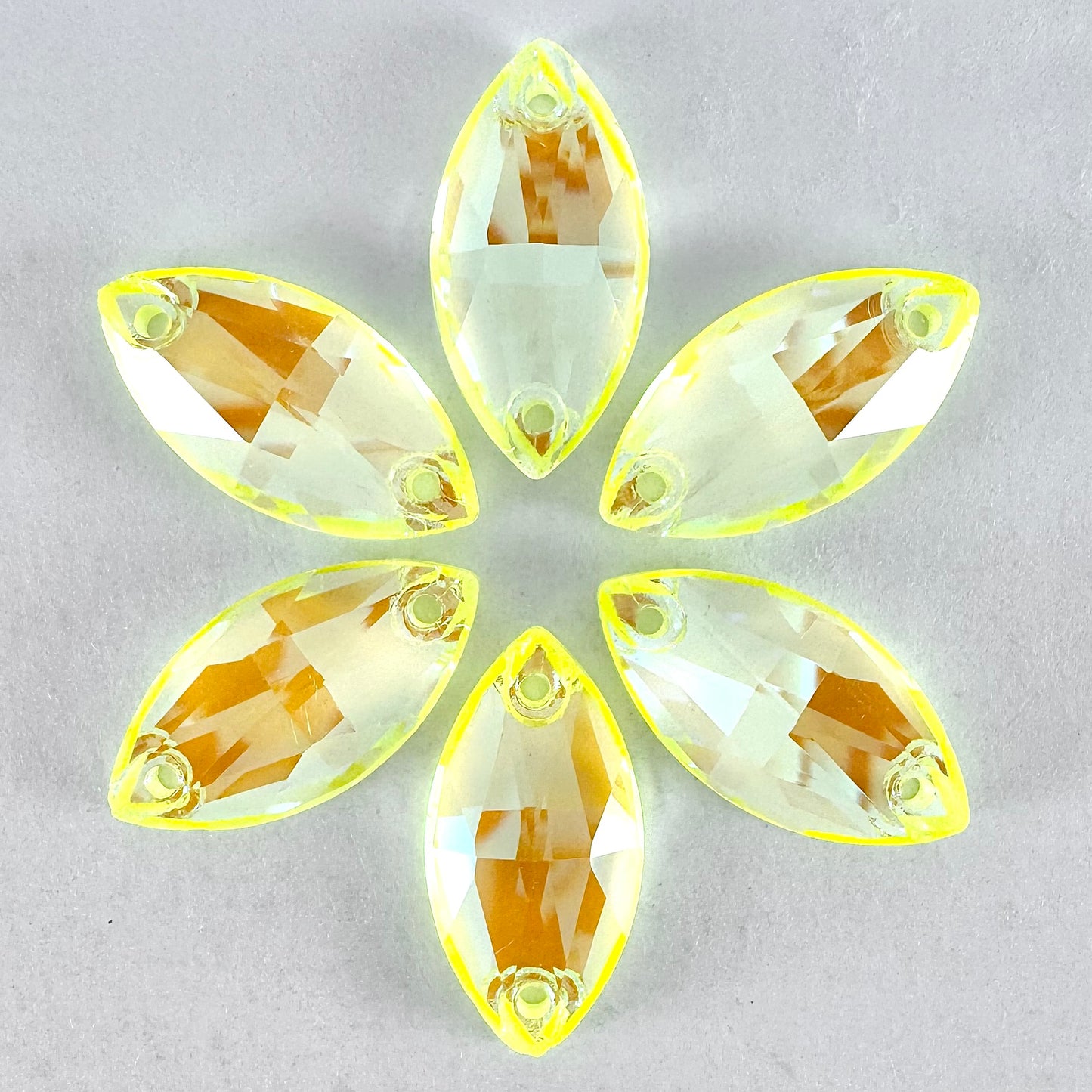 Electric Yellow DeLite Glass Navette