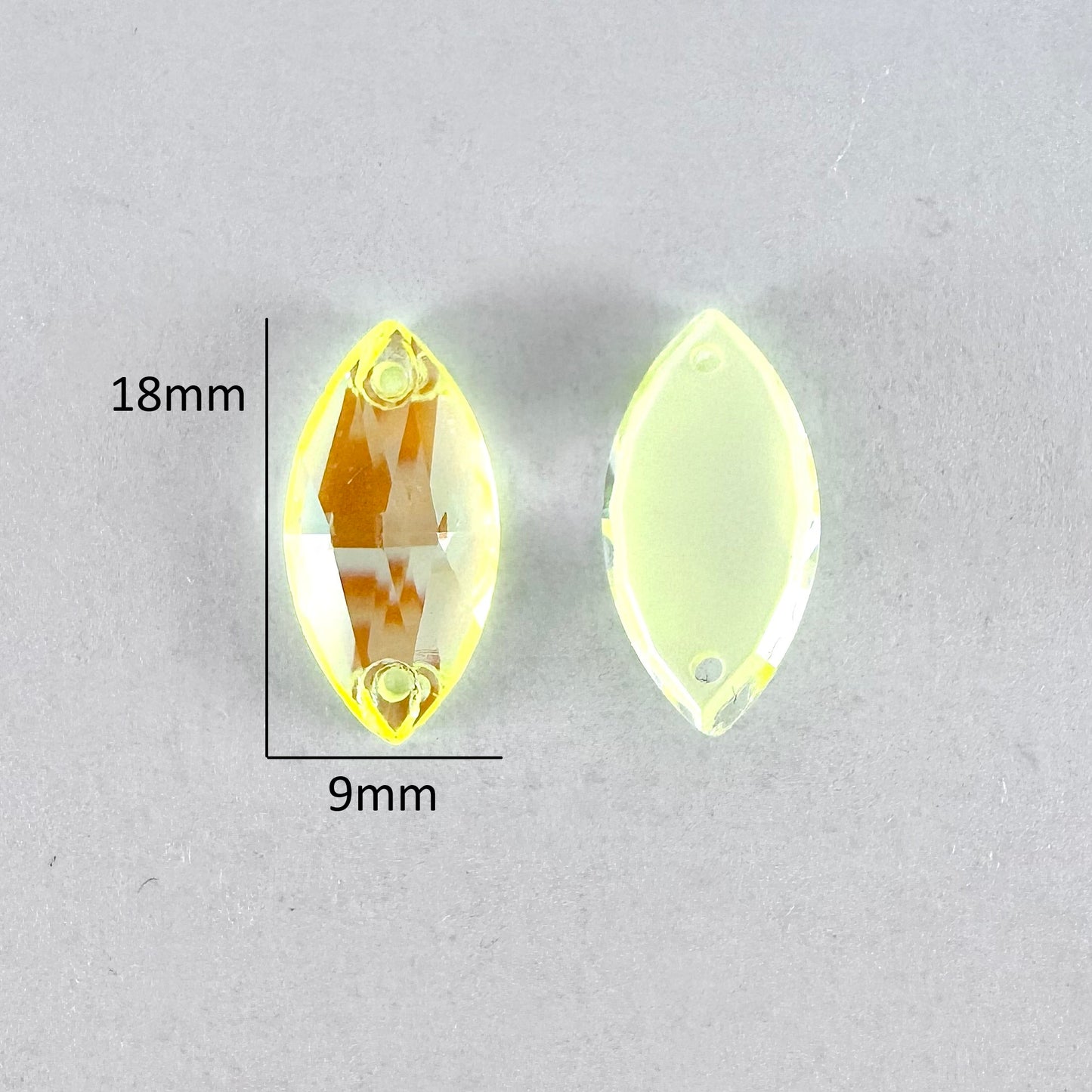 Electric Yellow DeLite Glass Navette