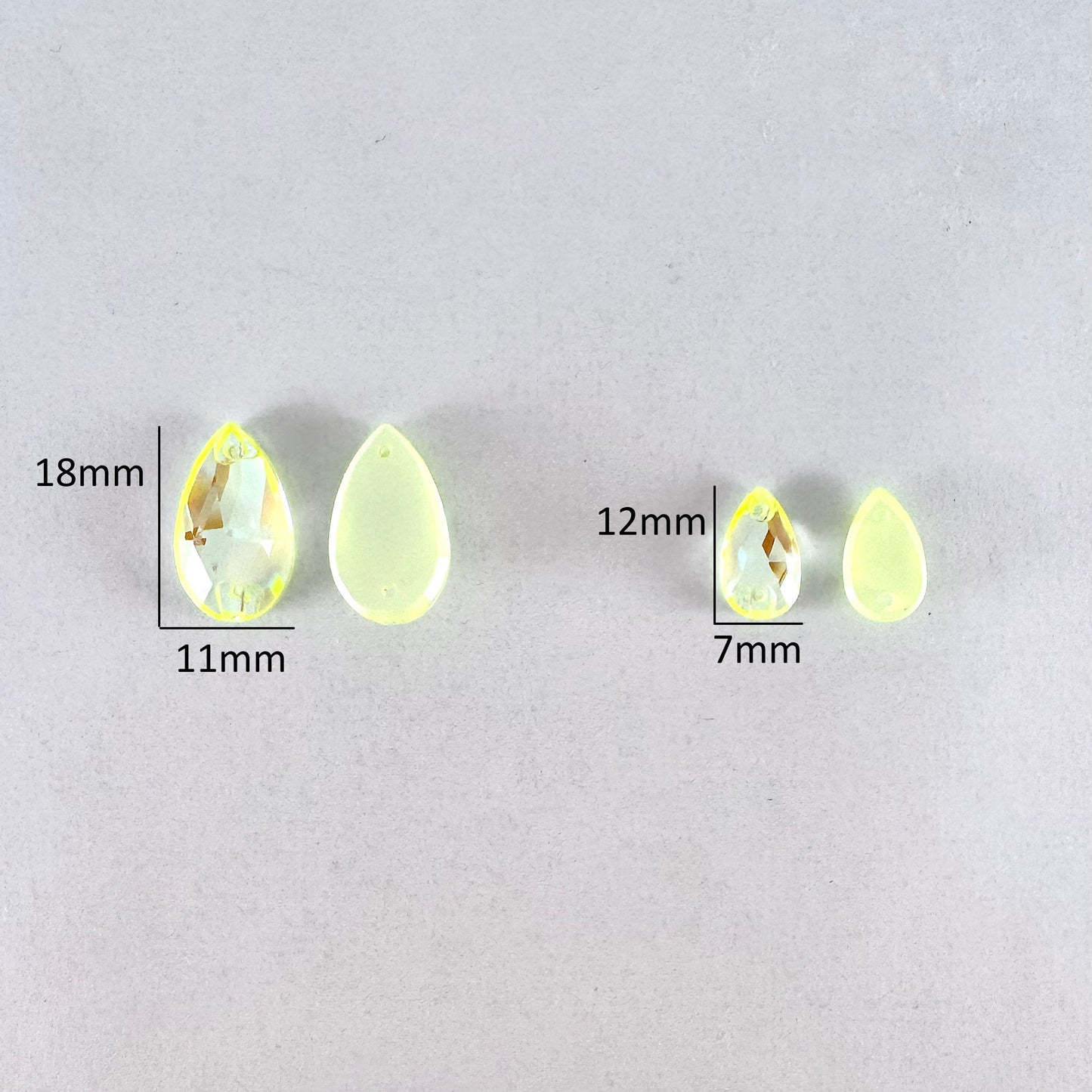 Electric Yellow DeLite Glass Teardrop