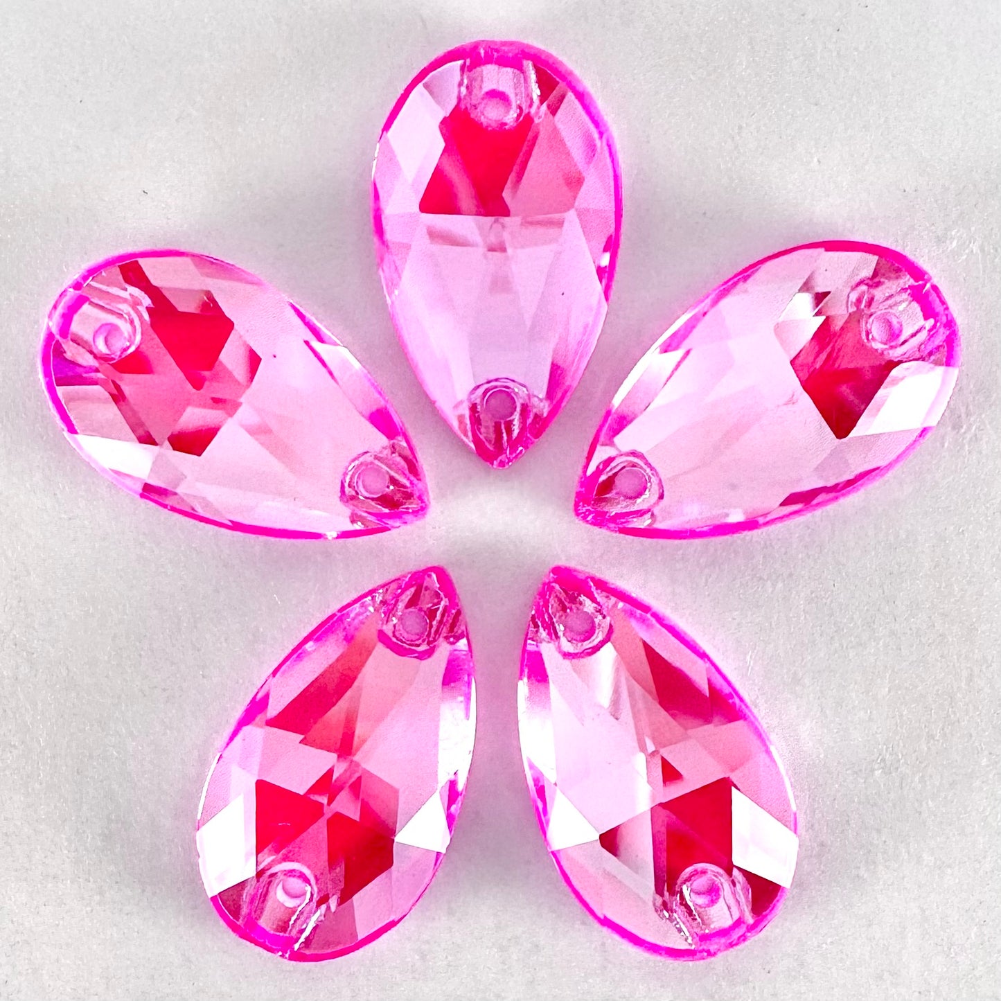 Electric Pink DeLite Glass Teardrop