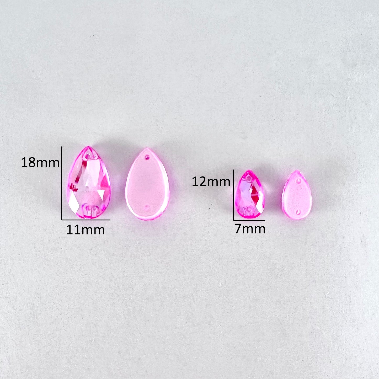 Electric Pink DeLite Glass Teardrop