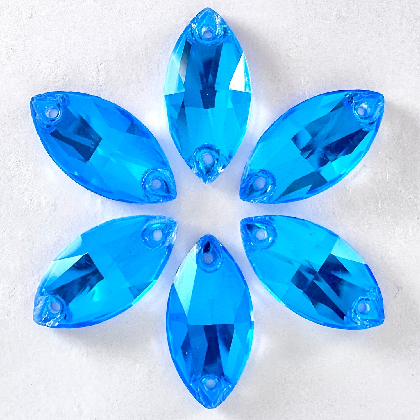 Electric Blue DeLite Glass Navette