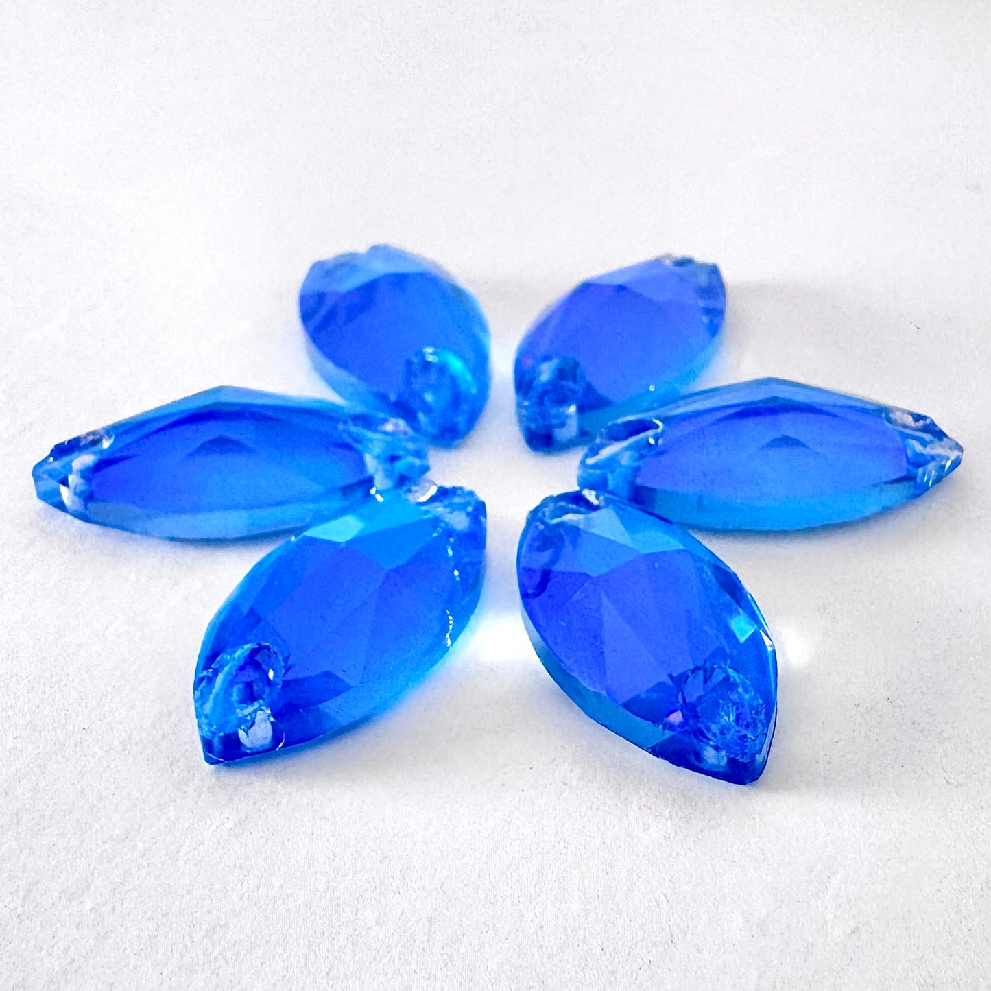 Electric Blue DeLite Glass Navette