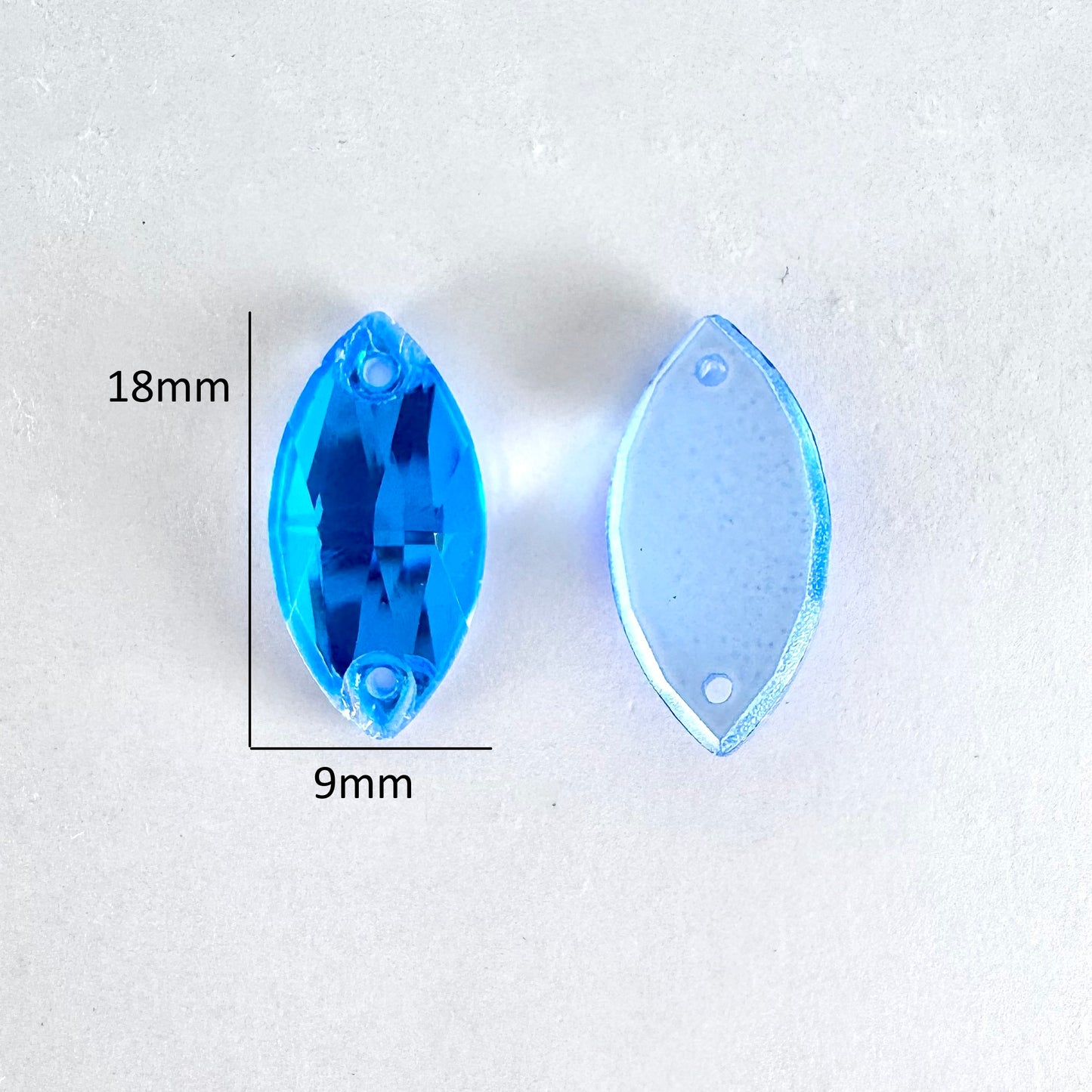 Electric Blue DeLite Glass Navette